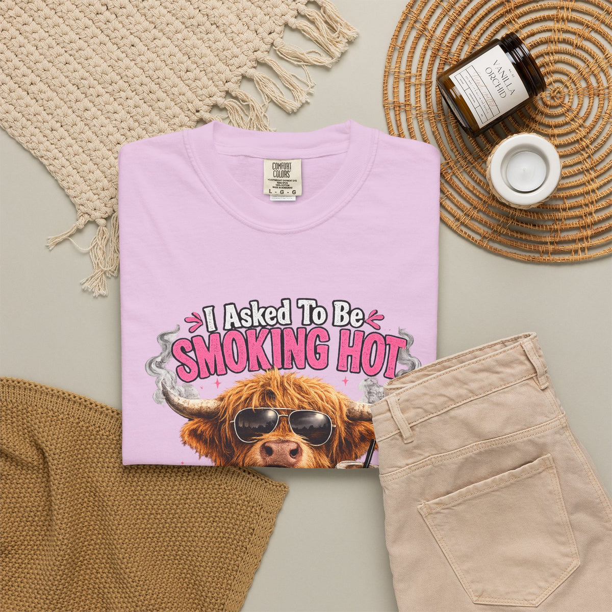 Menopause Smoking Hot T-Shirt Funny Cow with Sunglasses & Drink
