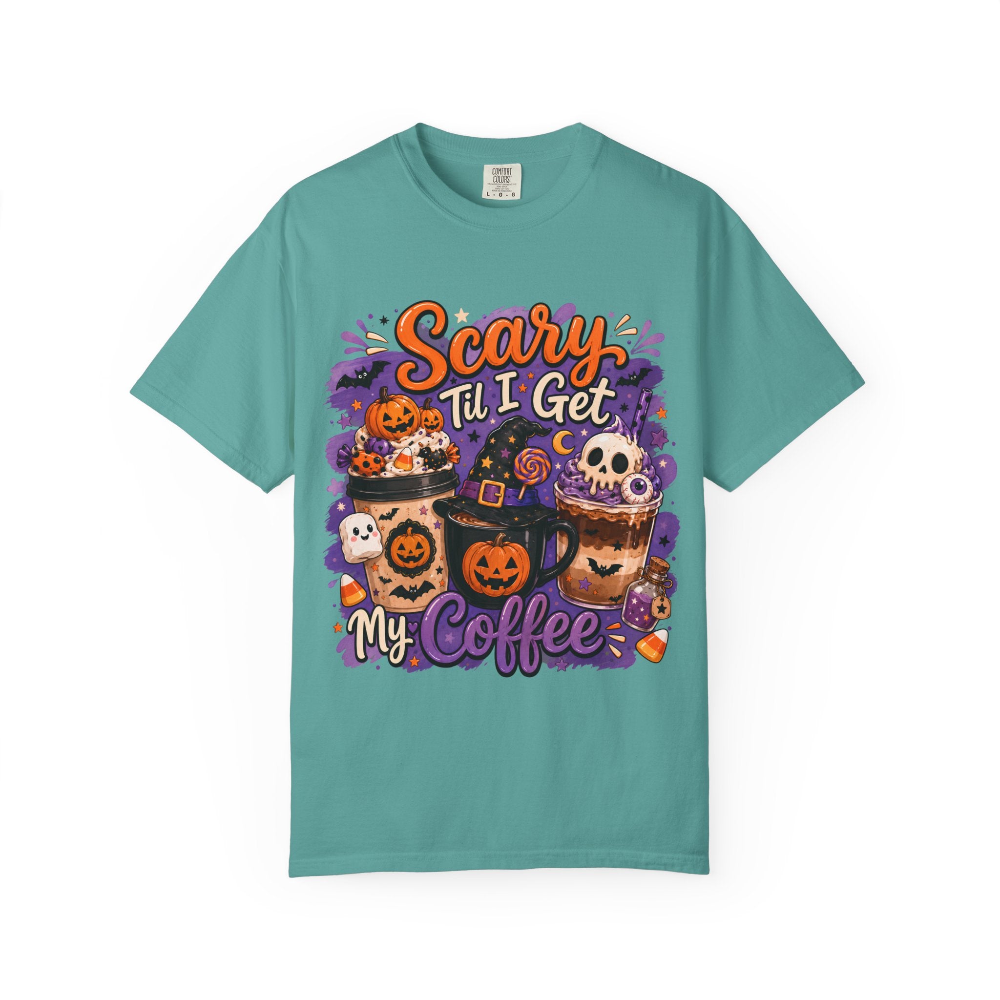 Halloween Coffee T Shirt Scary Til I Get My Coffee