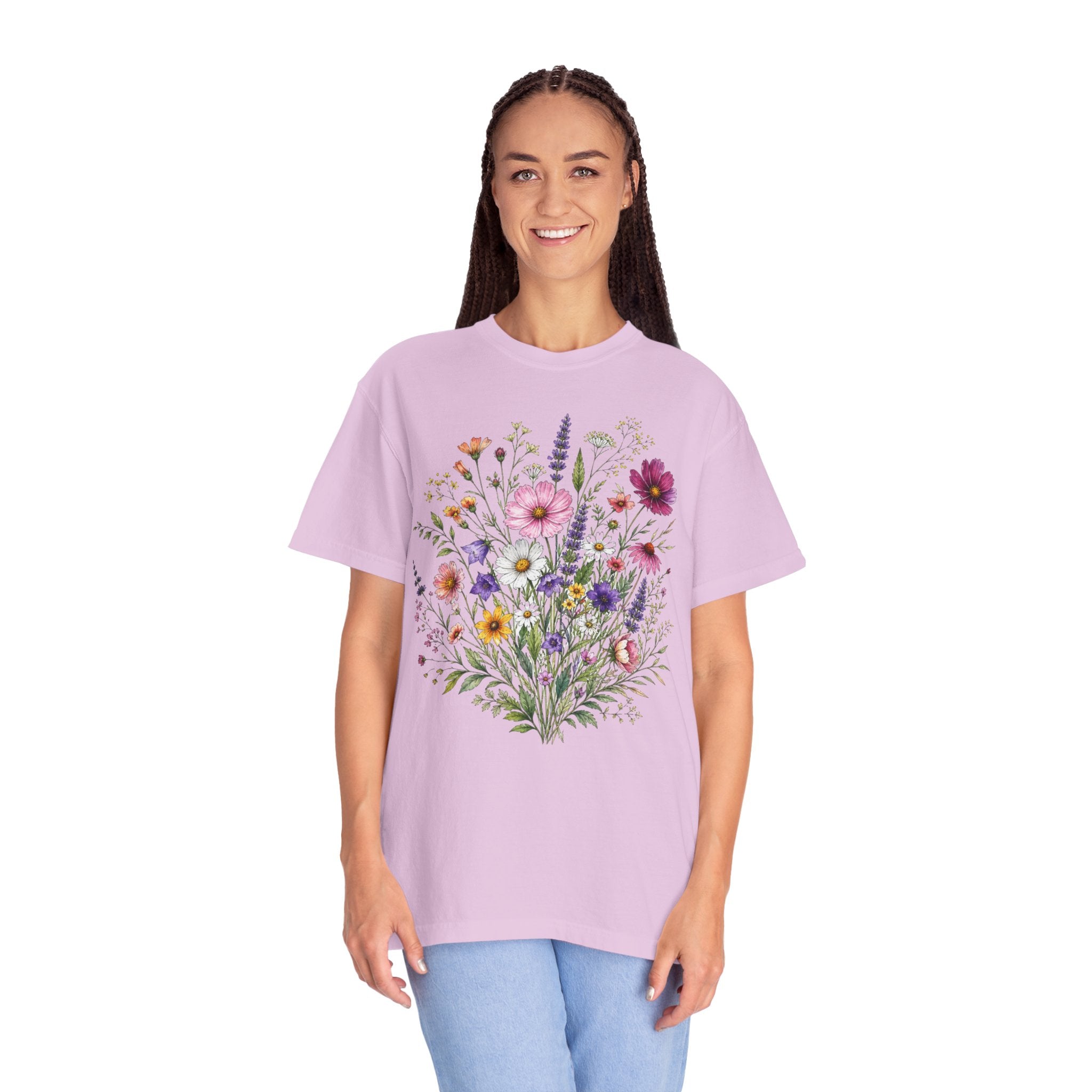 Floral Bouquet T Shirt Wildflower Garden Graphic Tee
