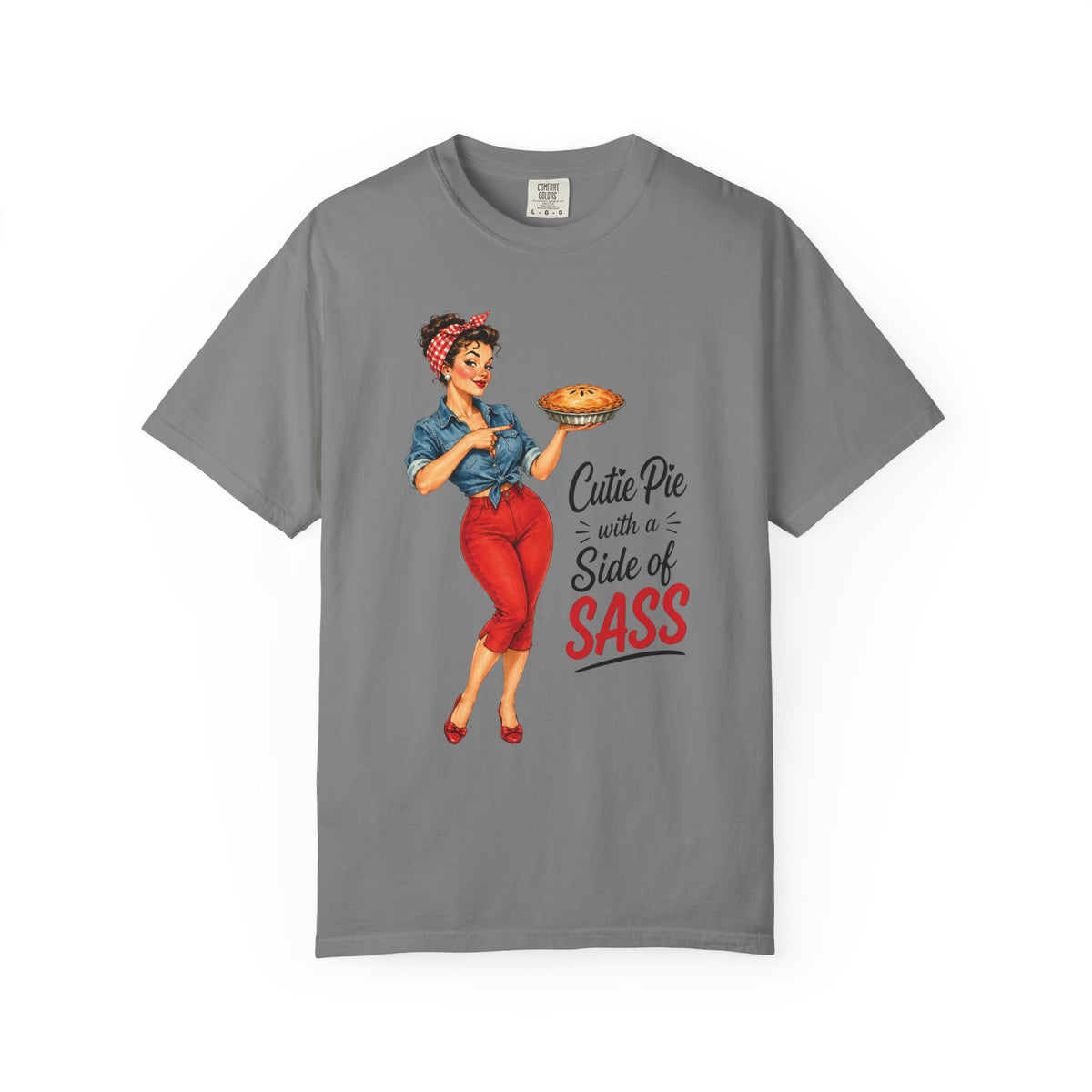 T Shirt Cutie Pie with a Side of Sass Retro Pin Up Tee