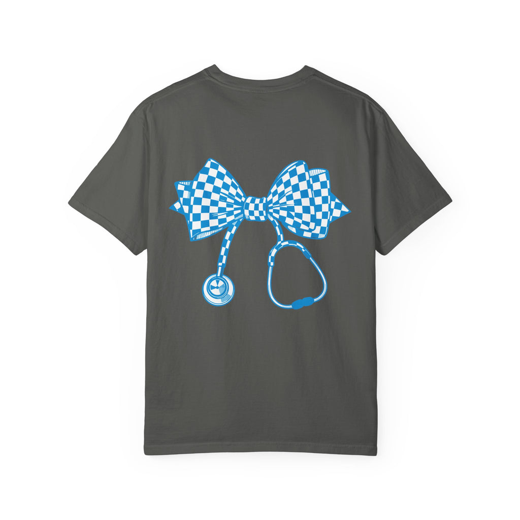 Checkerboard Stethoscope T Shirt Cute Nurse Doctor Medical Tee