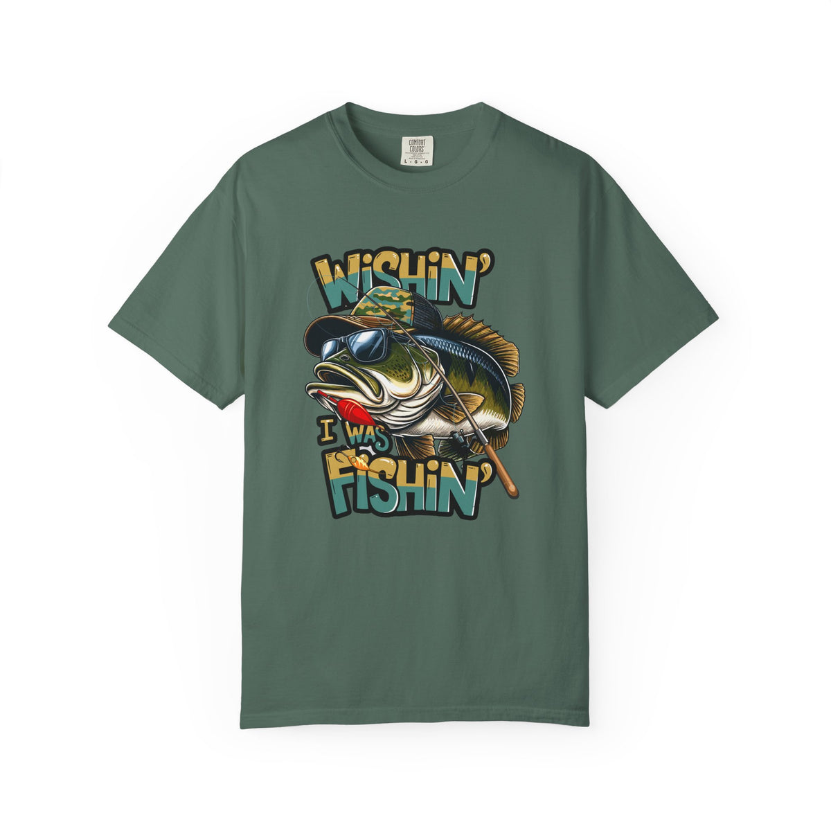 Fishing Graphic T Shirt Wishin Was Fishin Vintage Bass Tee