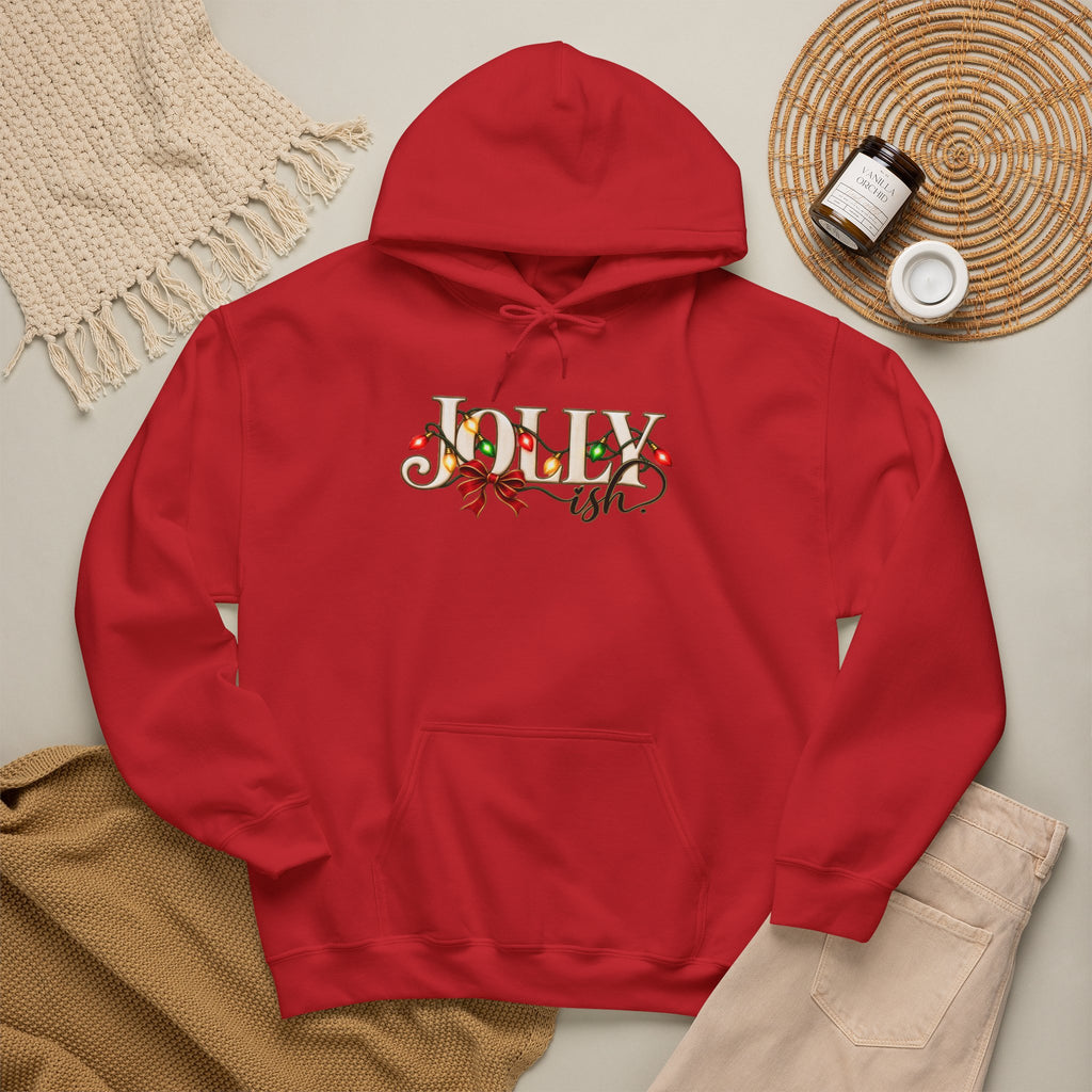 Jolly Ish Christmas Hoodie, Funny Christmas Sweatshirt, Sarcastic Holiday Hoodie, Vintage Christmas Lights, Cute Christmas Gift