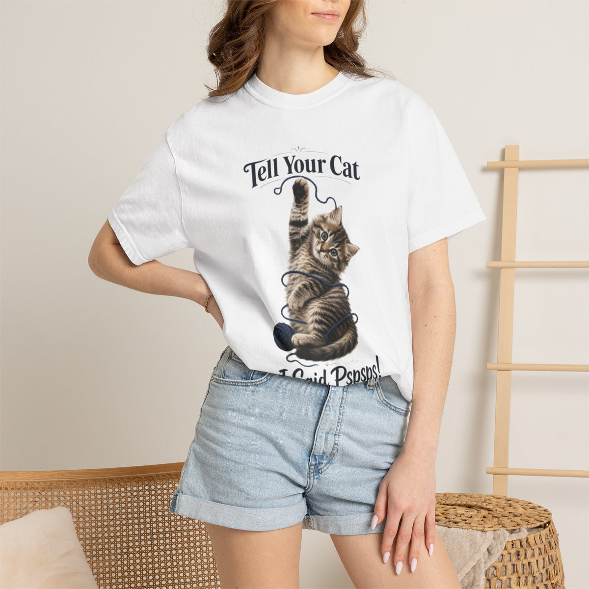Tell Your Cat I Said Pspsps T Shirt Cute Funny Cat Graphic Tee