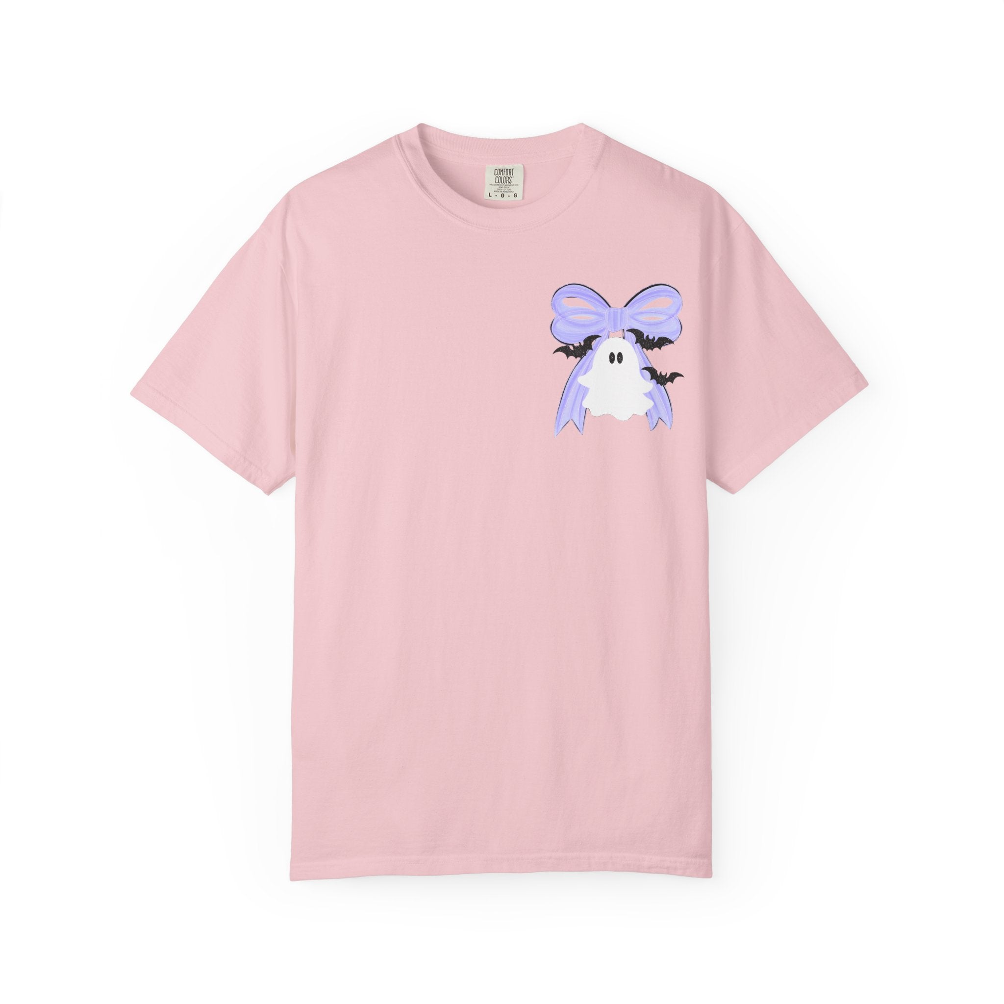 Spooky Season Ghost Tee Lavender Bow Halloween T Shirt