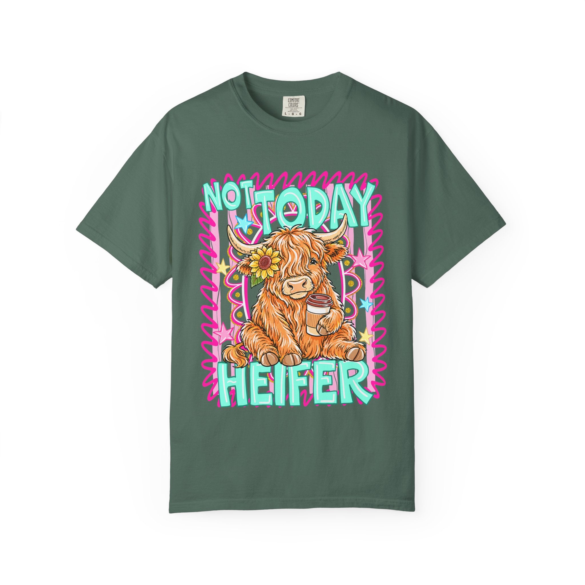 Not Today Heifer T Shirt Cute Highland Cow Graphic Tee