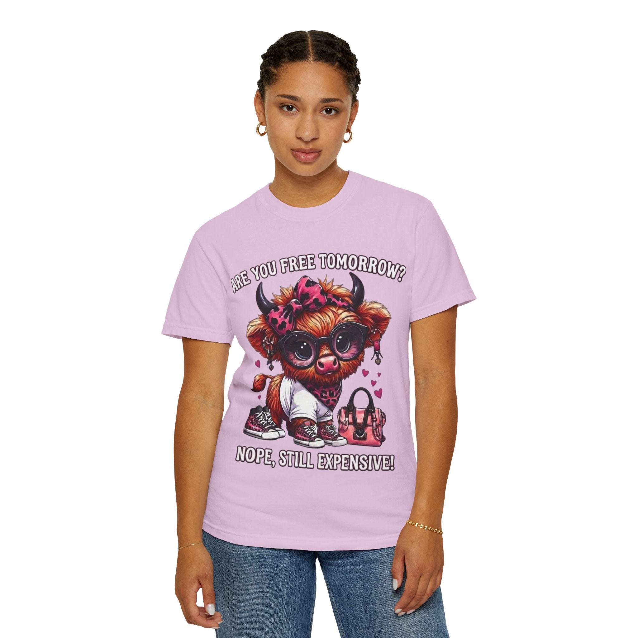 Graphic T-Shirt Are You Free Tomorrow Nope Still Expensive Cute Cow Illustration