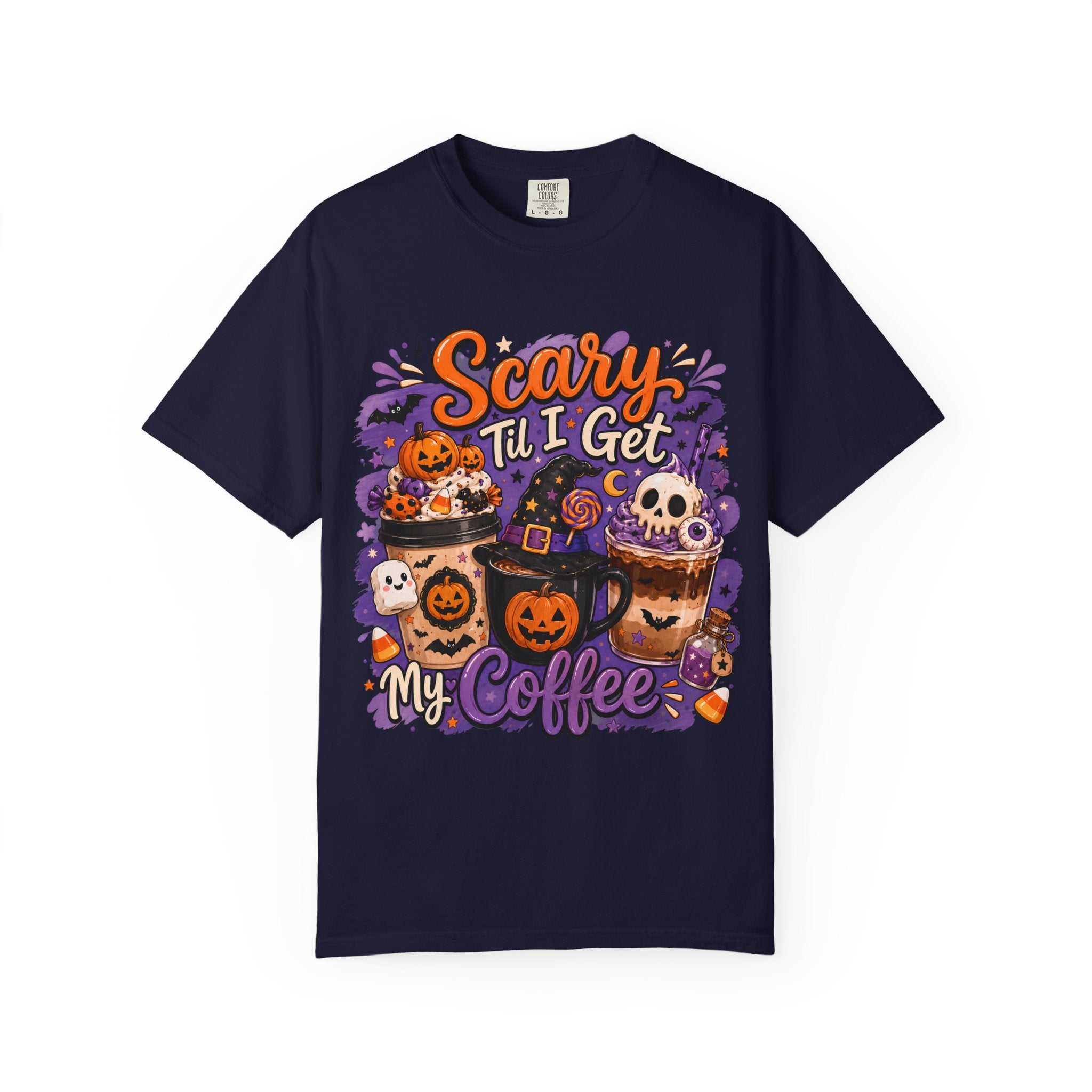 Halloween Coffee T Shirt Scary Til I Get My Coffee