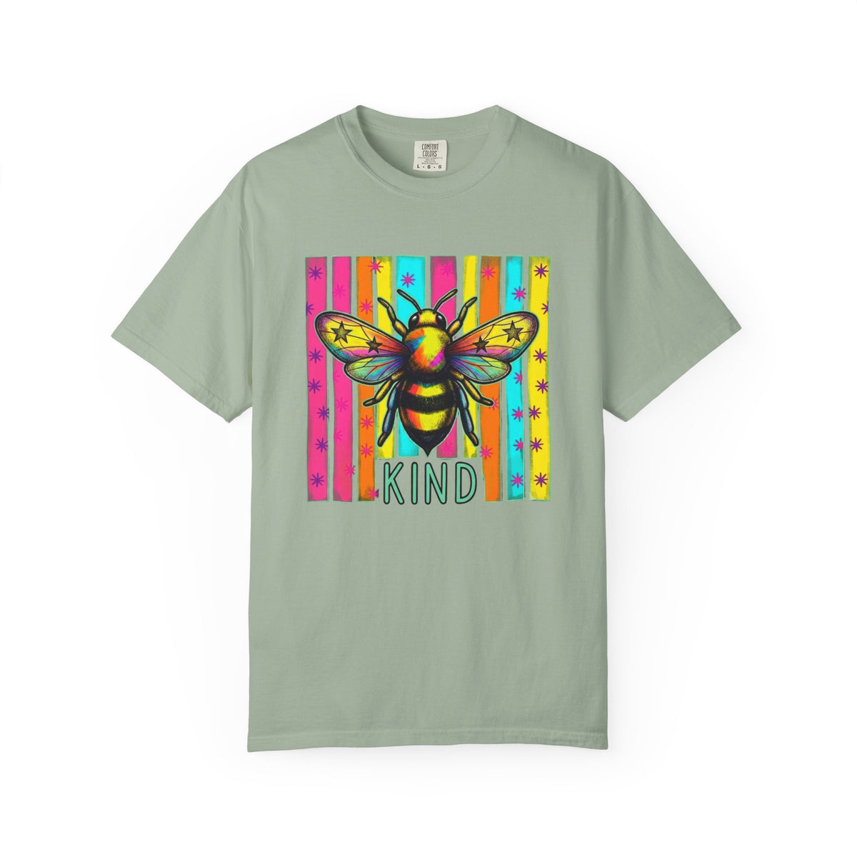 Bee Kind T Shirt Colorful Retro Striped Graphic Tee