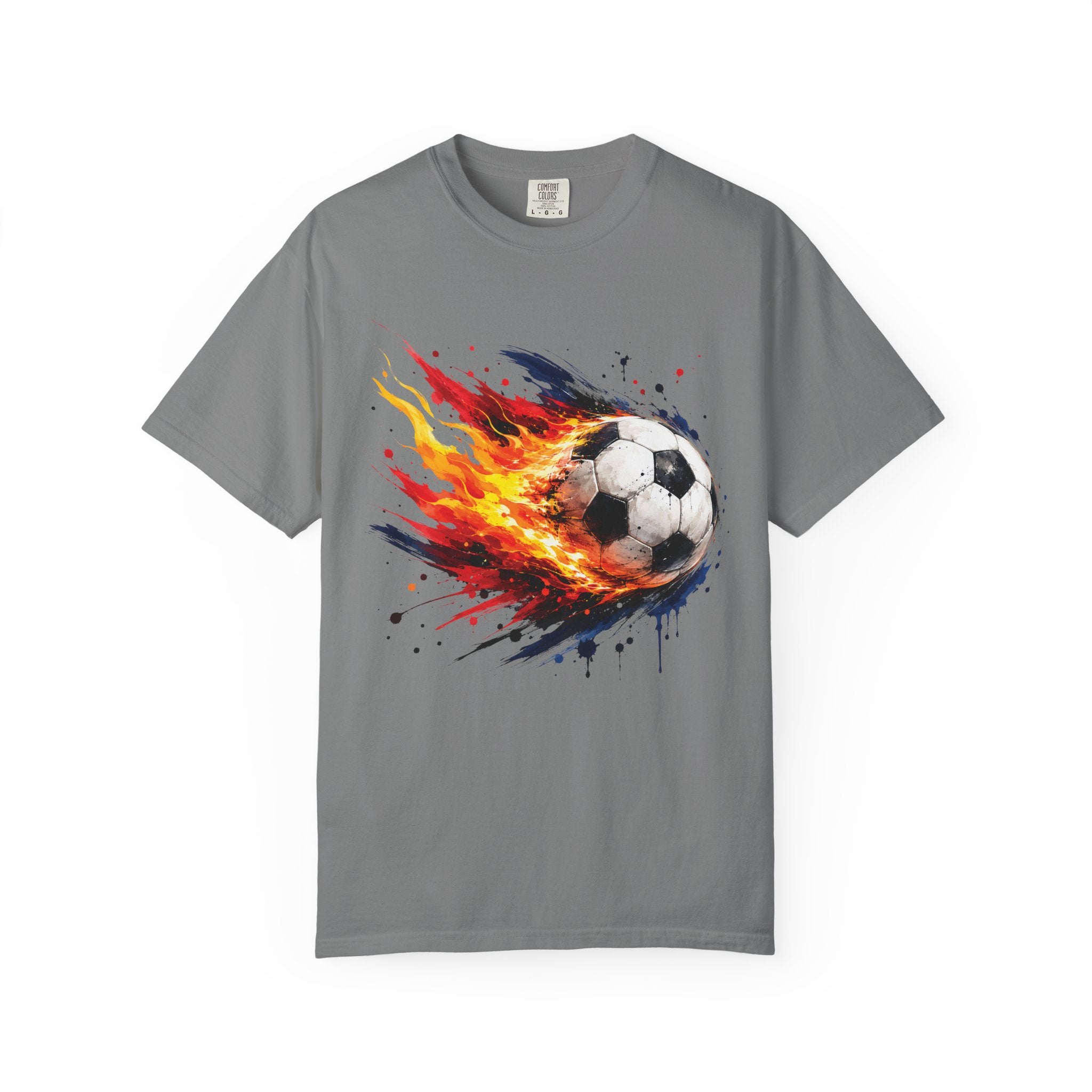 Flaming Soccer Ball T Shirt Fireball Football Graphic Tee