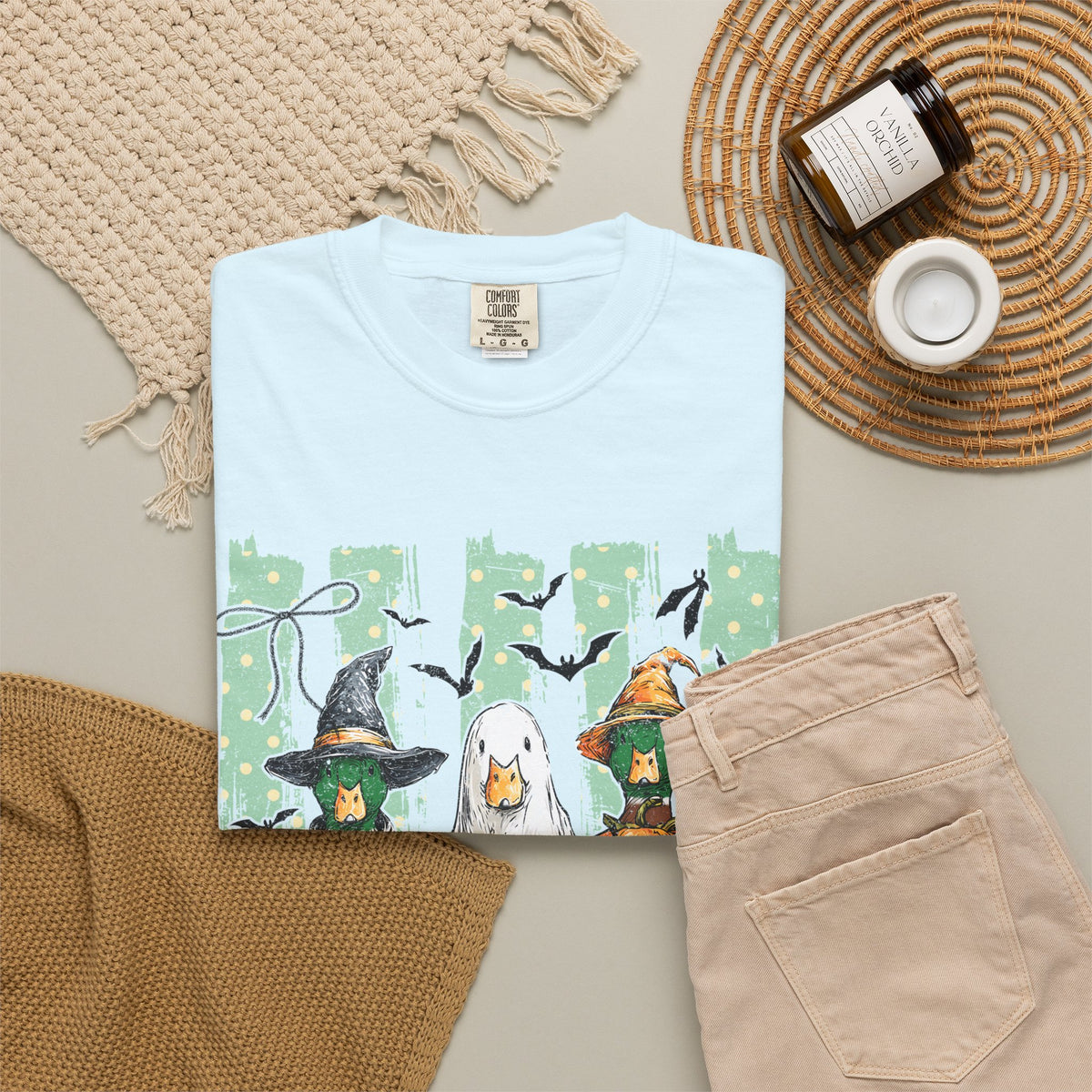Duck Duck Boo Halloween T Shirt Cute Ducks in Costumes Graphic Tee