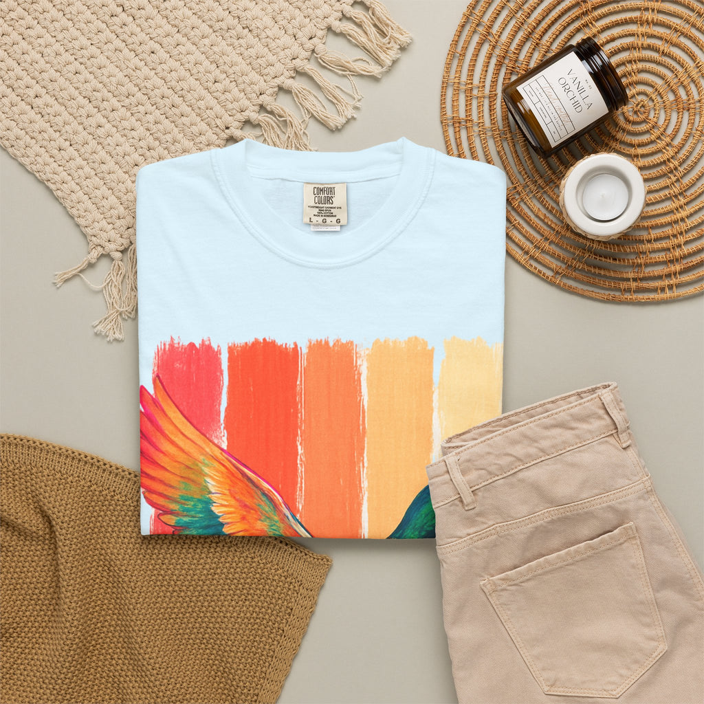 Mallard Duck Graphic T Shirt Vintage Sunset Stripes