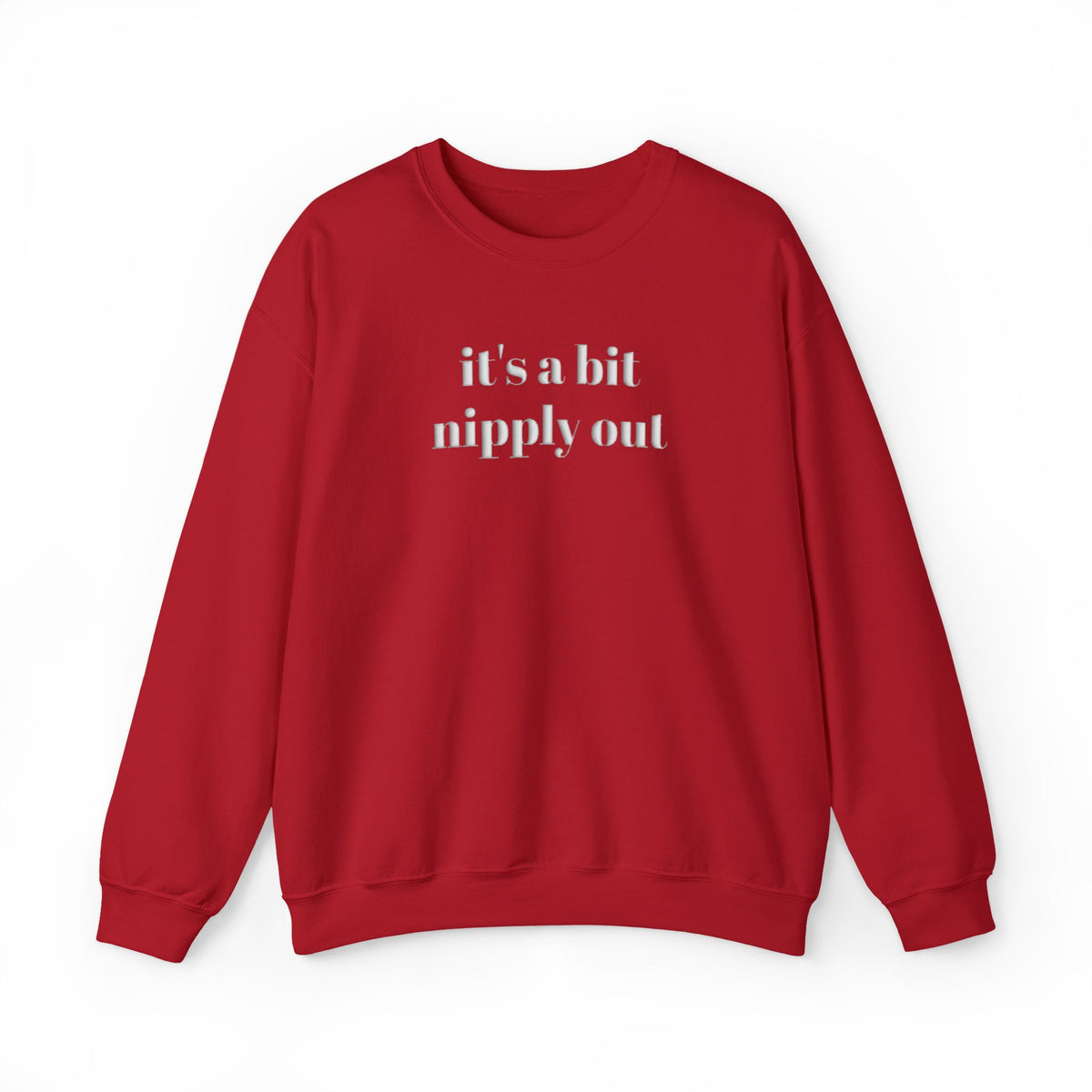 Its a Bit Nipply Out Sweatshirt, Funny Winter Puff Print Crewneck, Sarcastic Christmas Sweatshirt, Cozy Holiday Gift for Her