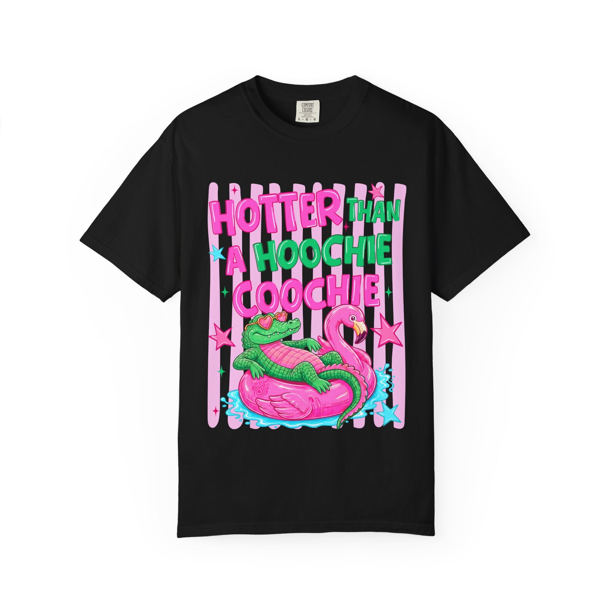 Graphic T Shirt Hotter Than a Hoochie Goochie Croc Pool Party Tee