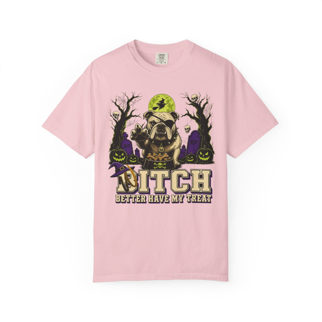 Halloween Bulldog T Shirt Bitch Better Have My Treat Spooky Costume Tee