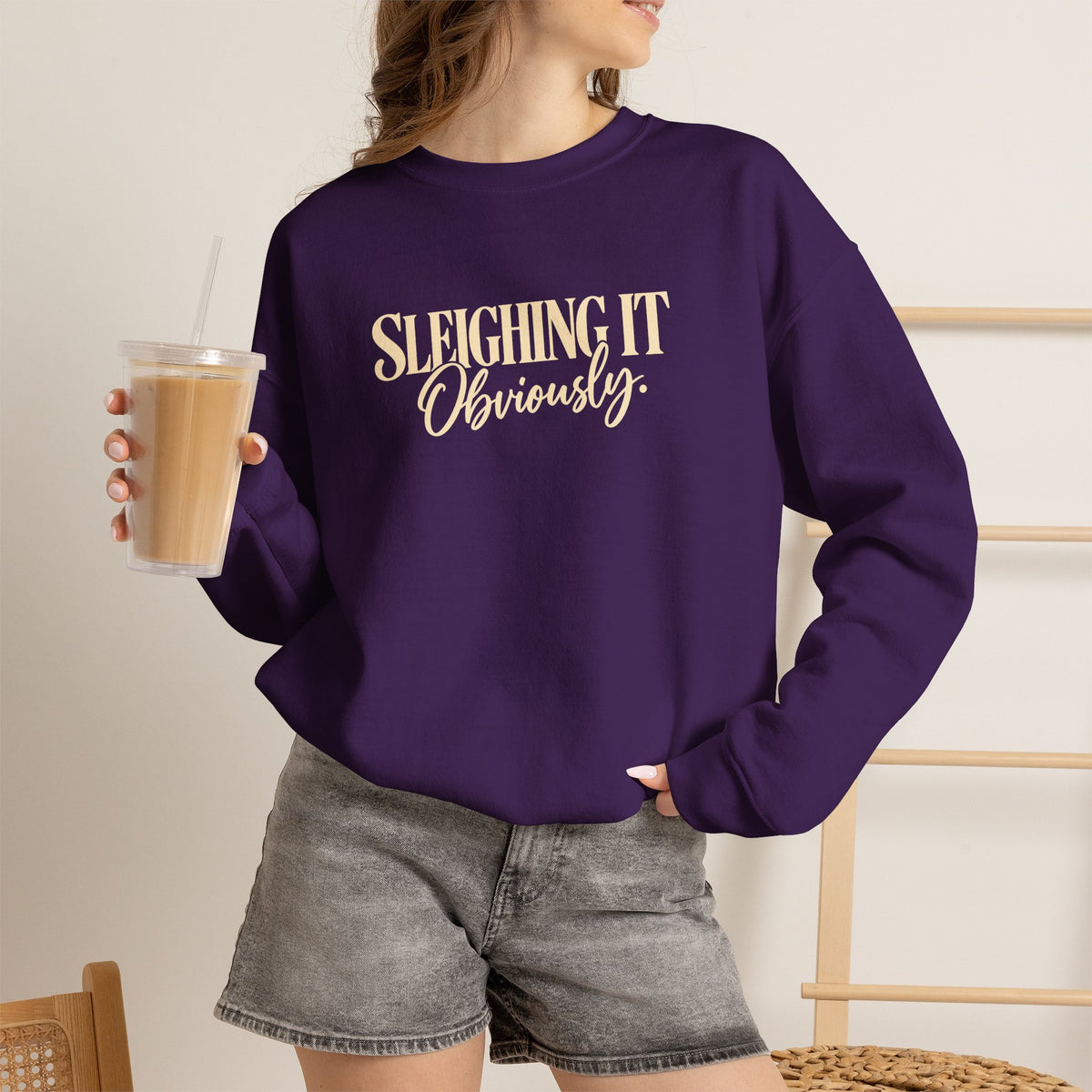 Sleighing It Obviously Crewneck Sweatshirt