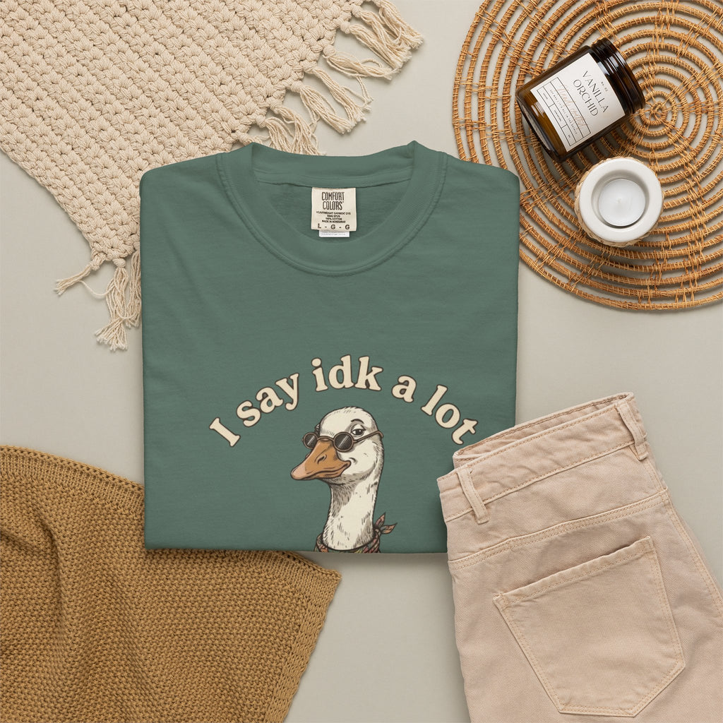 Funny Goose T Shirt Say Idk a Lot But Trust Me I Be knowin Graphic Tee
