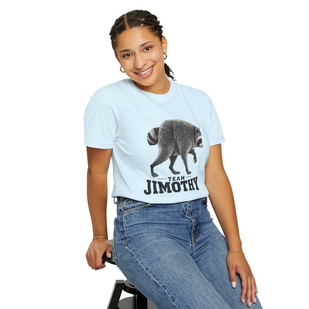 Team Jimothy Raccoon Garment Dyed Tee Shirt Vintage Wildlife Graphic Tee