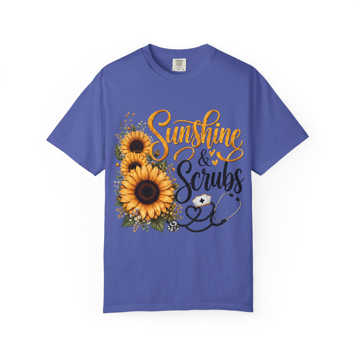 Sunshine and Scrubs Sunflower Nurse T Shirt