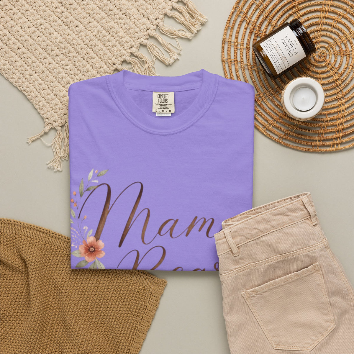 Mama Bear Tee Shirt Floral Script Mom Tee Mothers Day Gift