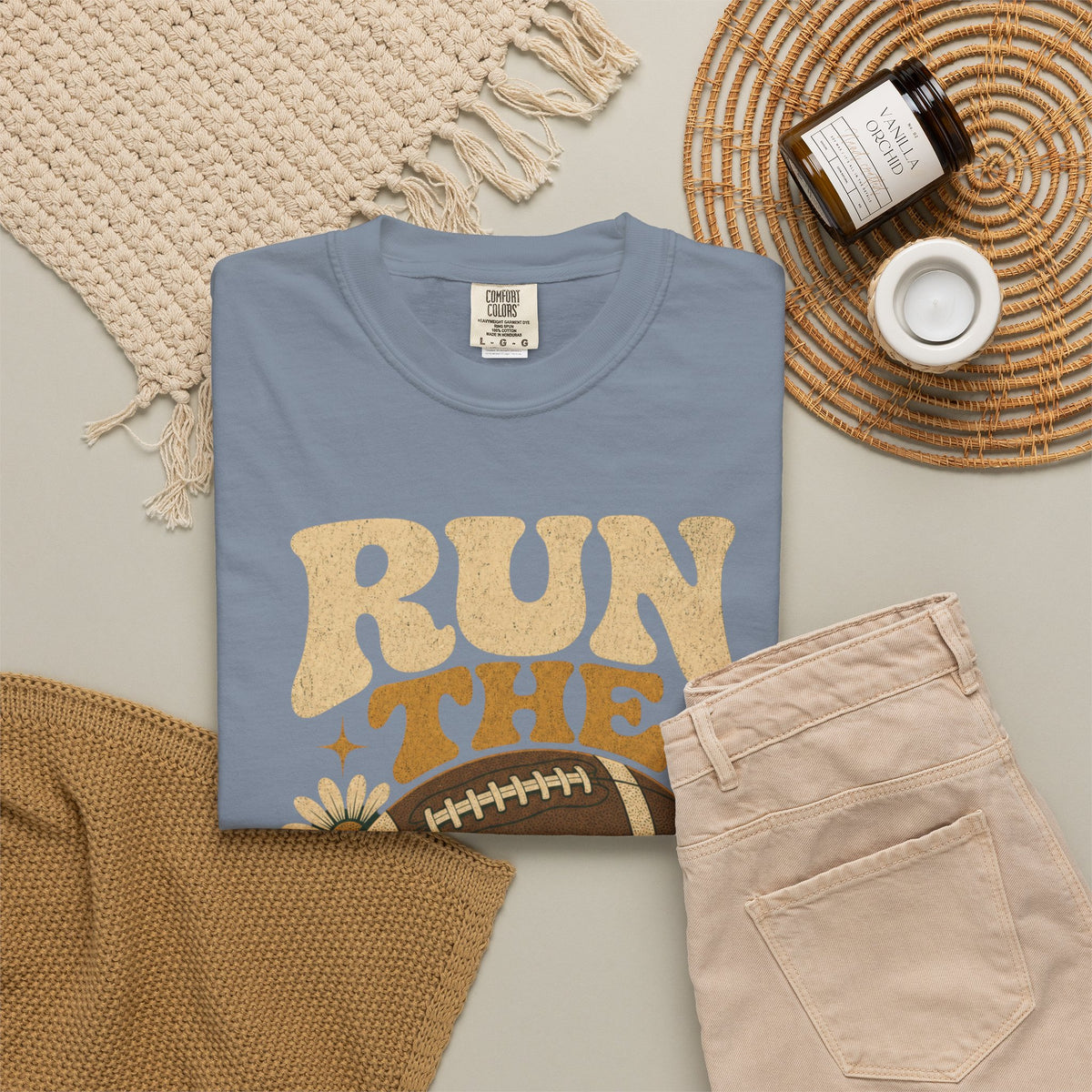 Run the Dang Ball Football T Shirt Retro Gridiron Graphic Tee
