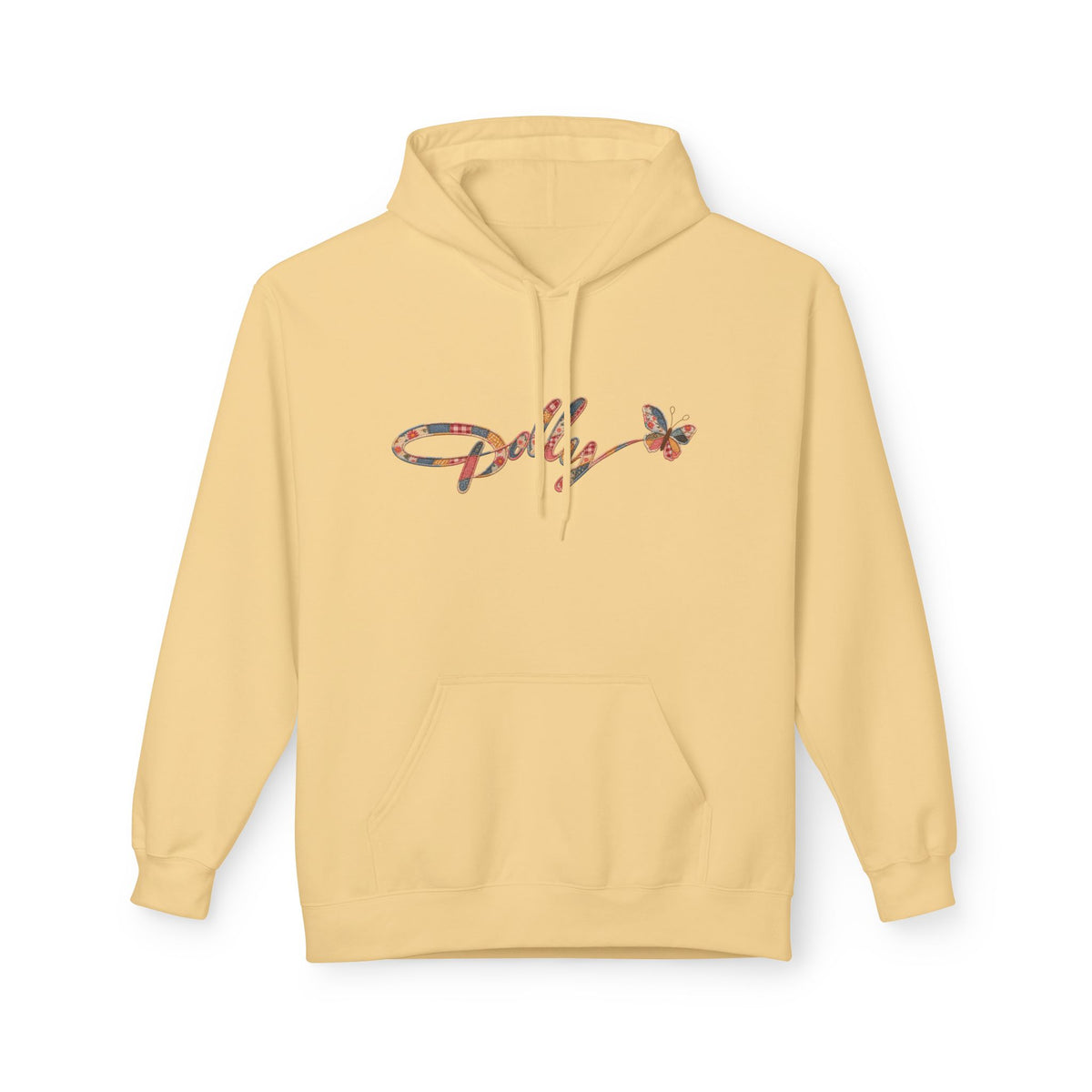 Dolly Patchwork Script Hoodie Womens Butterfly Signature Pullover
