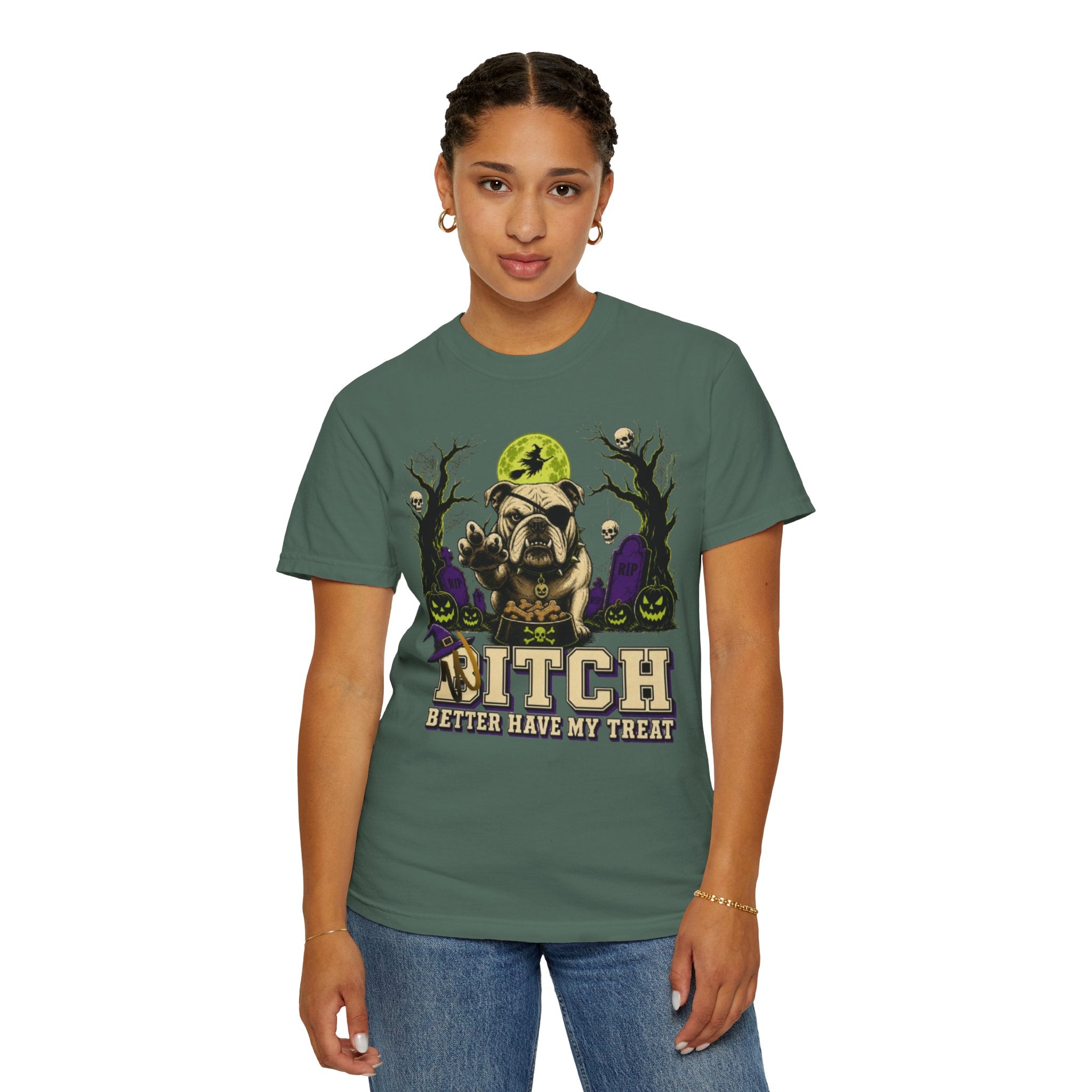 Halloween Bulldog T Shirt Bitch Better Have My Treat Spooky Costume Tee