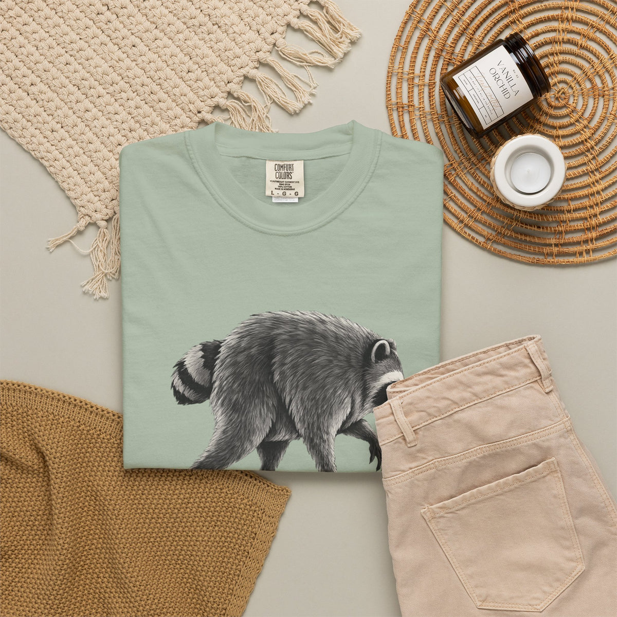 Team Jimothy Raccoon Garment Dyed Tee Shirt Vintage Wildlife Graphic Tee