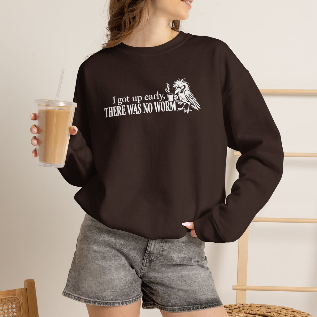 I Got Up Early There Was No Worm Sweatshirt, Funny Bird Coffee Crewneck, Sarcastic Morning Shirt, Grumpy Bird Gift