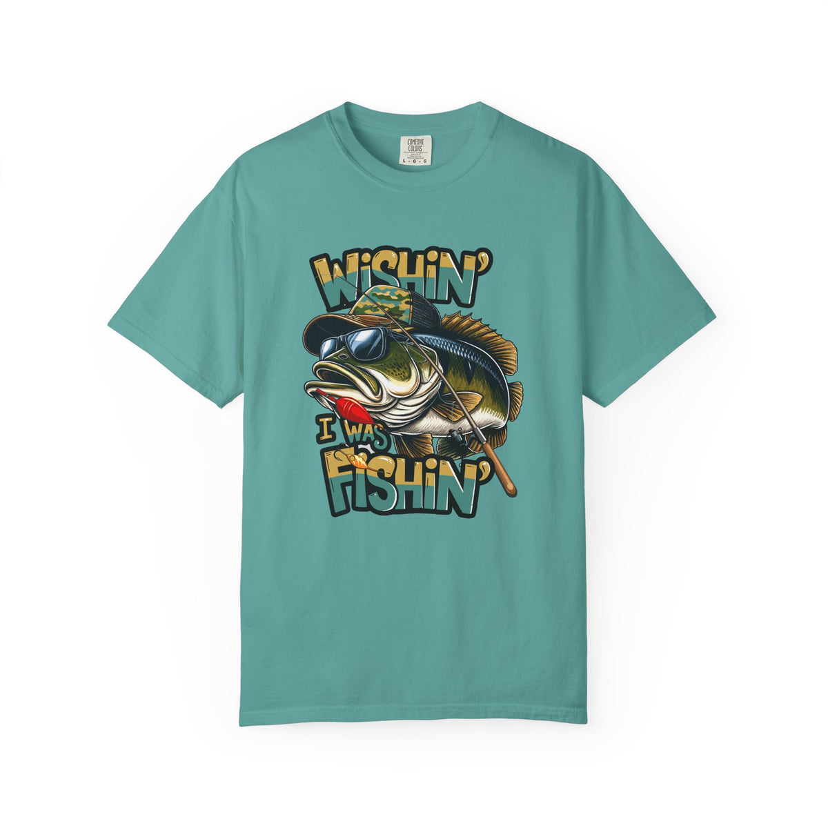 Fishing Graphic T Shirt Wishin Was Fishin Vintage Bass Tee