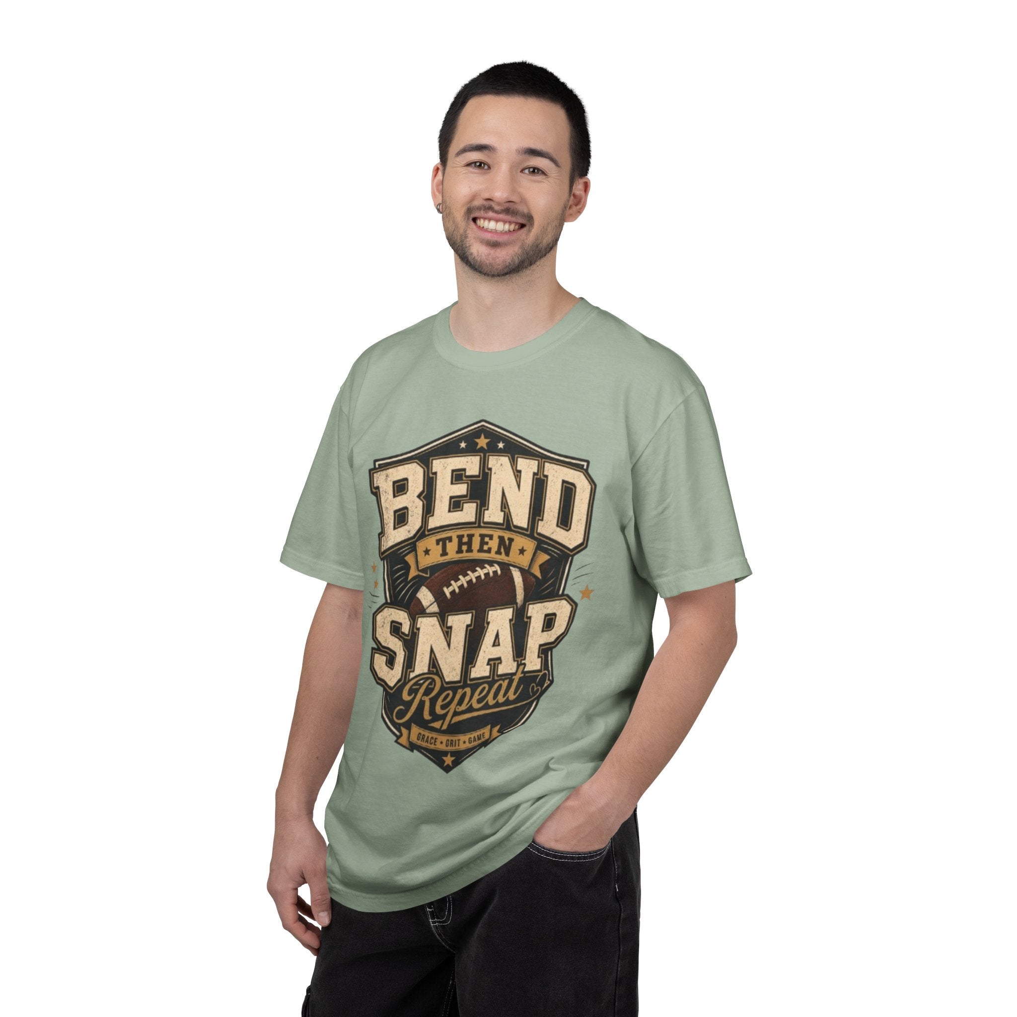 Football Bend Then Snap Repeat Graphic T Shirt Vintage Athletic Tee for Players and Fans