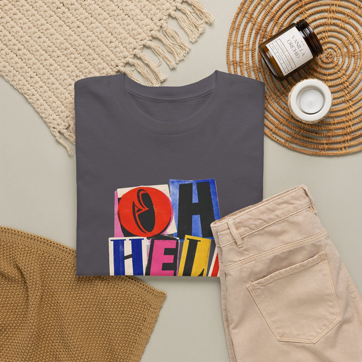 Oh Hell Naw Graphic Tee Colorful Retro Statement Shirt
