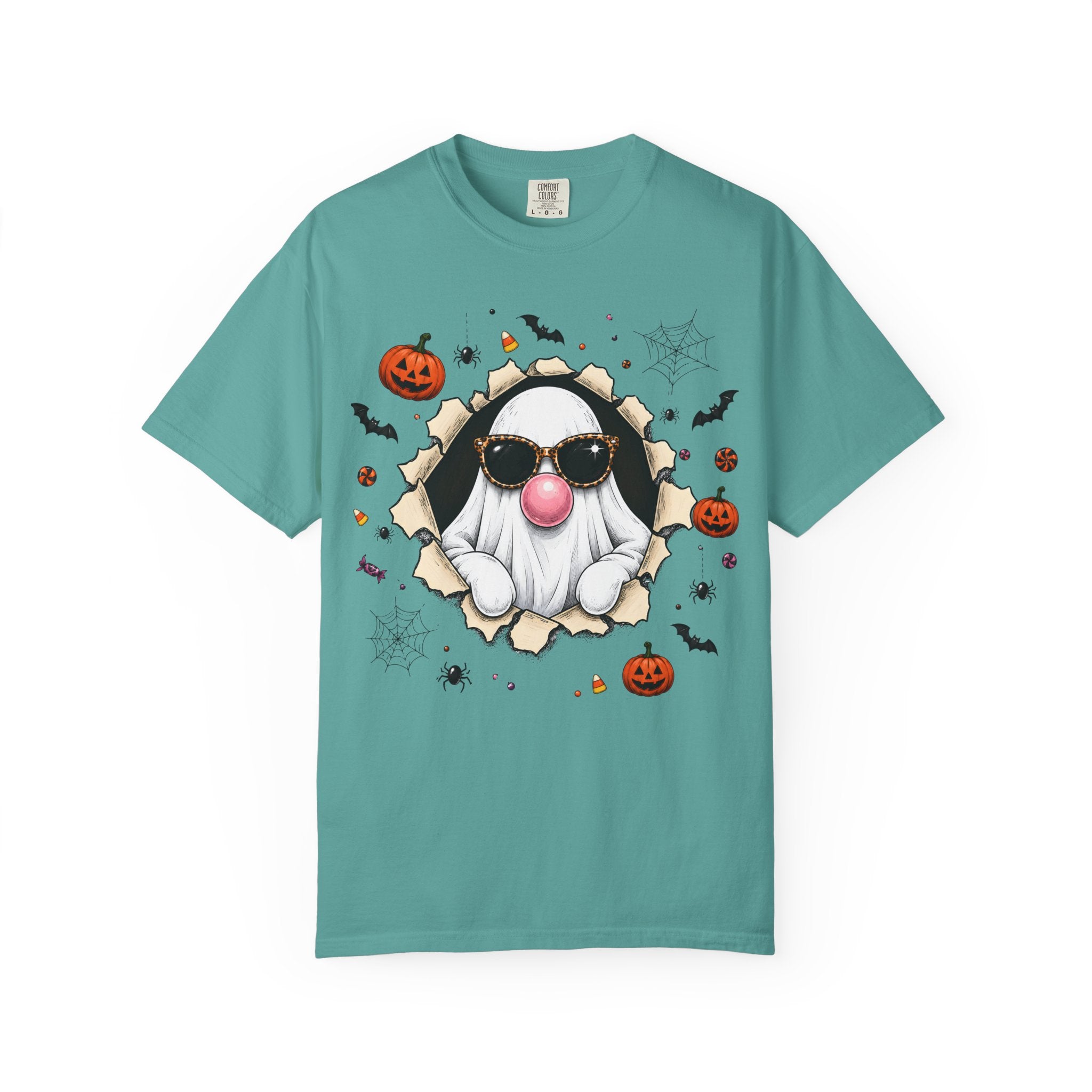 Halloween Gnome T-Shirt Funny Bubblegum Ghost and Leopard Butt Graphic Tee