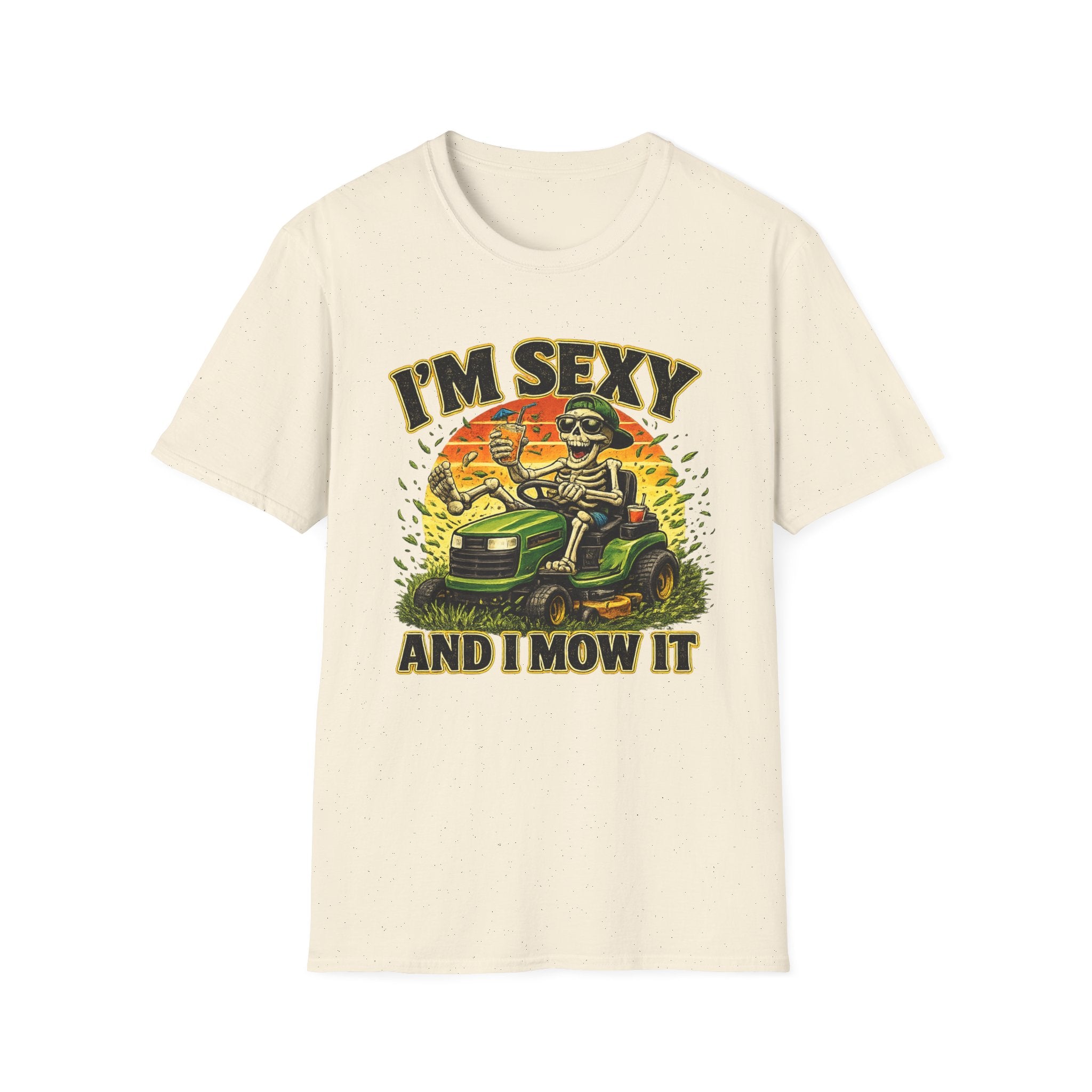 T-Shirt I'm Sexy and I Mow It Funny Skeleton Lawn Mower Tee