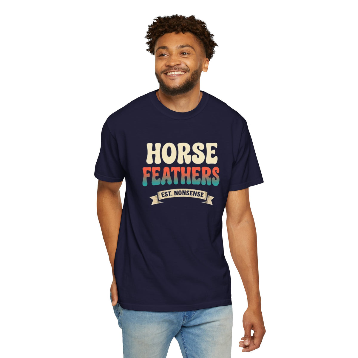 Horse Feathers Graphic T-Shirt Vintage Retro Logo Tee
