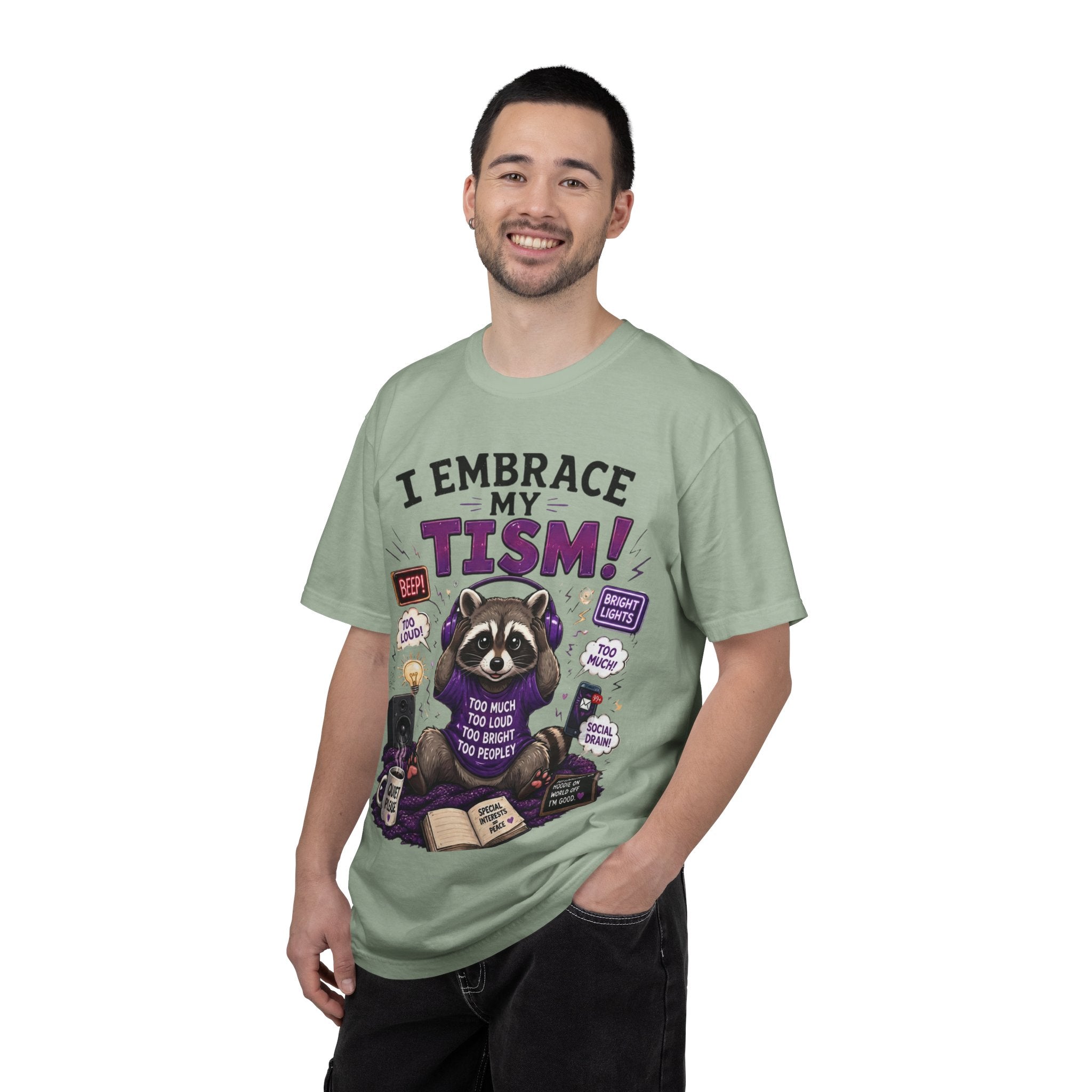 Autism Awareness T-Shirt I Embrace My Tism Raccoon Design