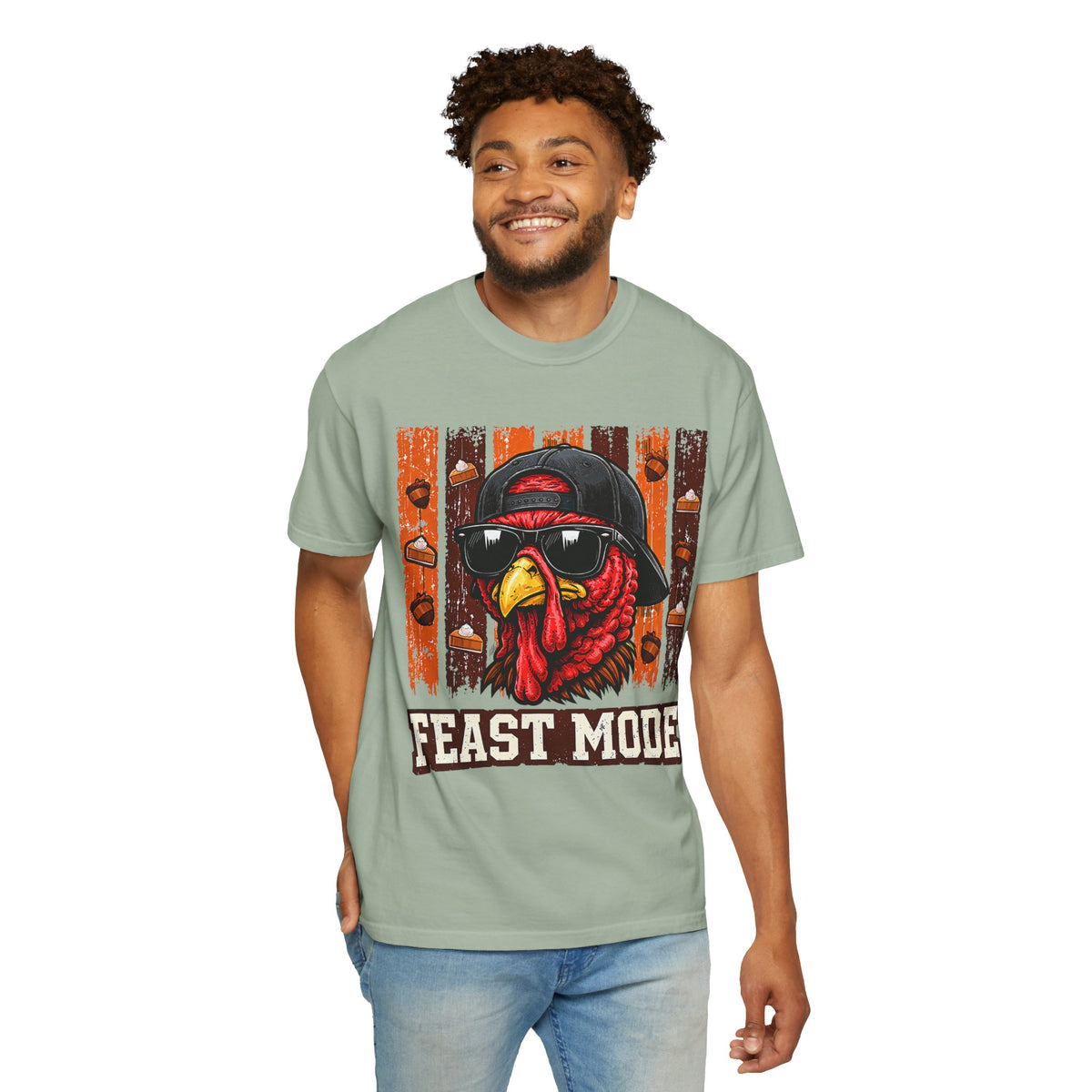 Feast Mode Turkey Tee Shirt Funny Thanksgiving Graphic Tee