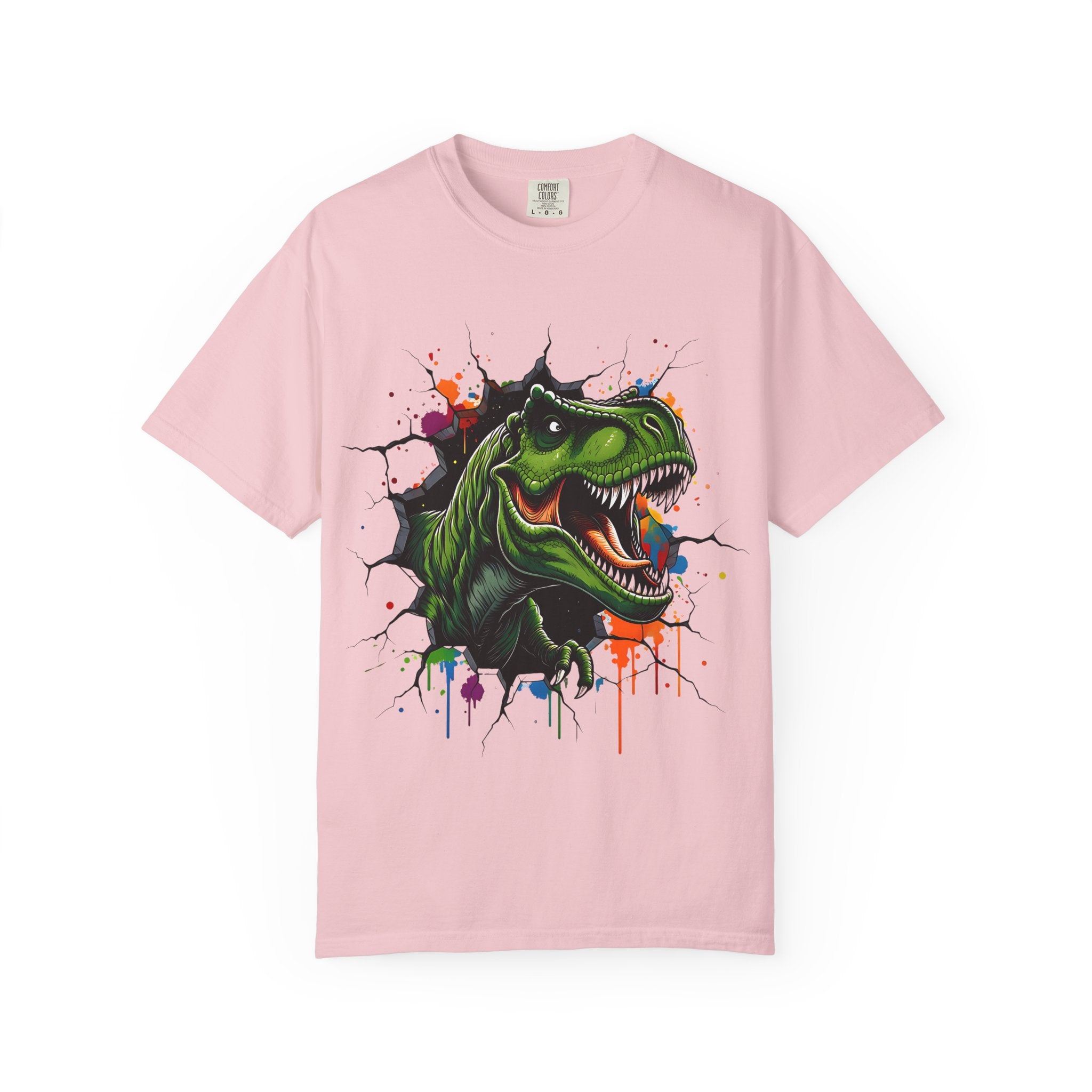 T Rex Burst Graphic T Shirt Colorful Dino Head Tee