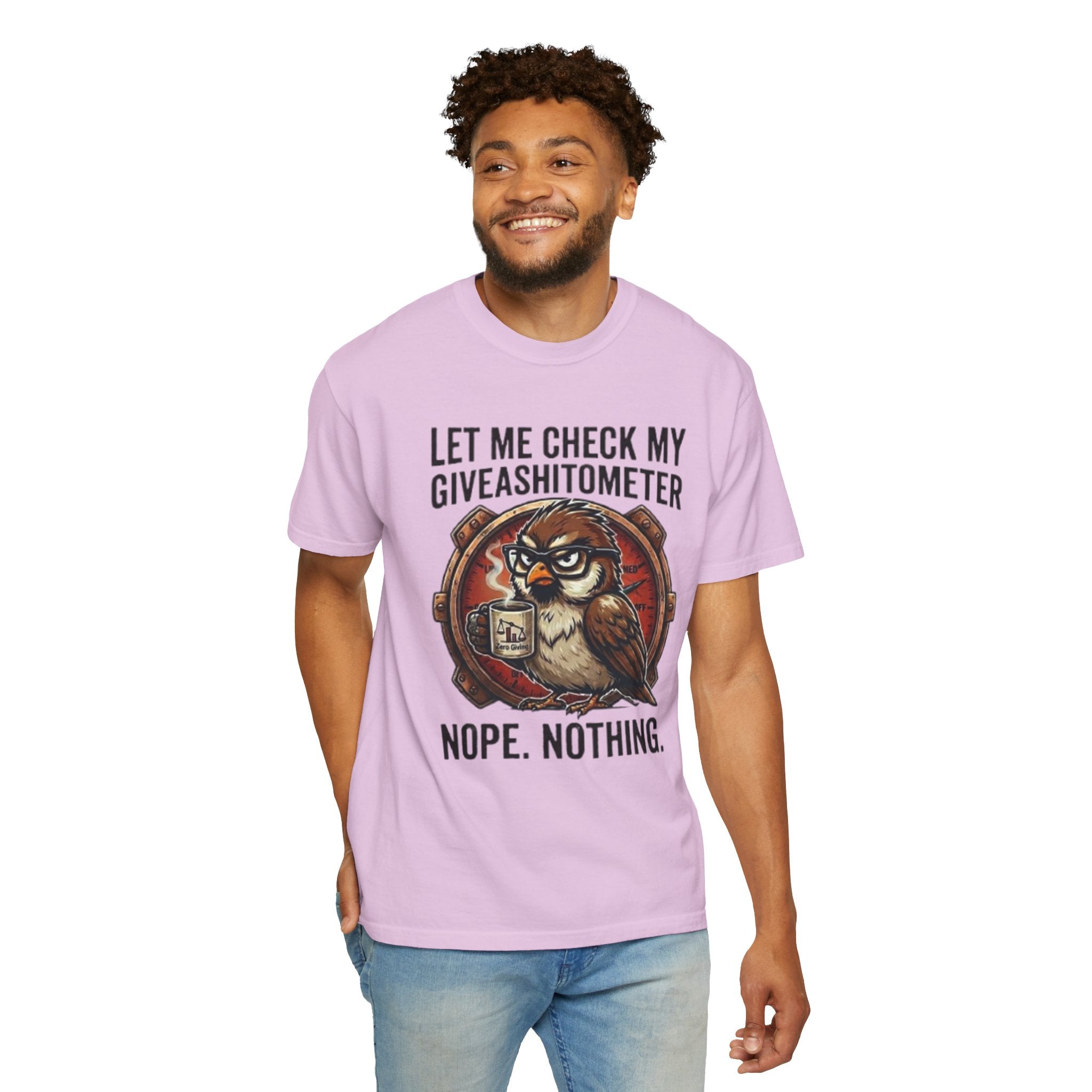 Let Me Check My Giveashitometer TShirt Funny Owl Graphic Tee