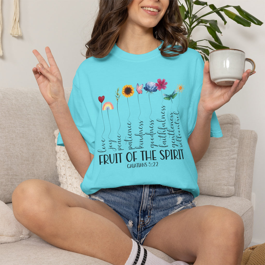 Fruit of the Spirit Floral Tee shirt | Galatians 5:22 Scripture Tee