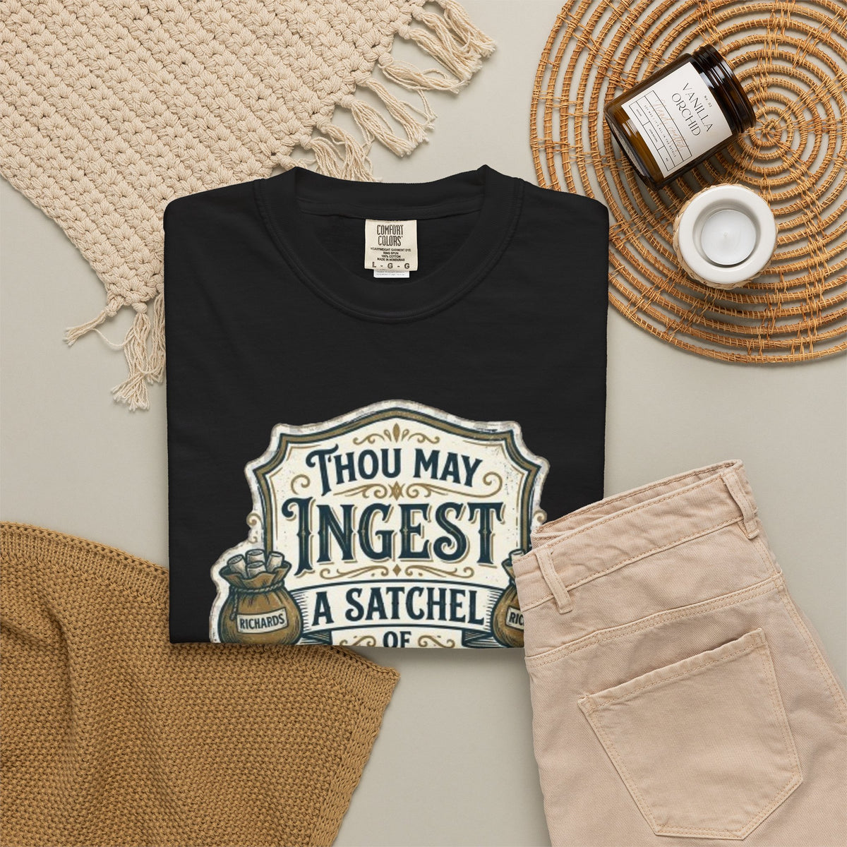 Tee Shirt Thou May Ingest a Satchel of Richards Vintage Apothecary Graphic