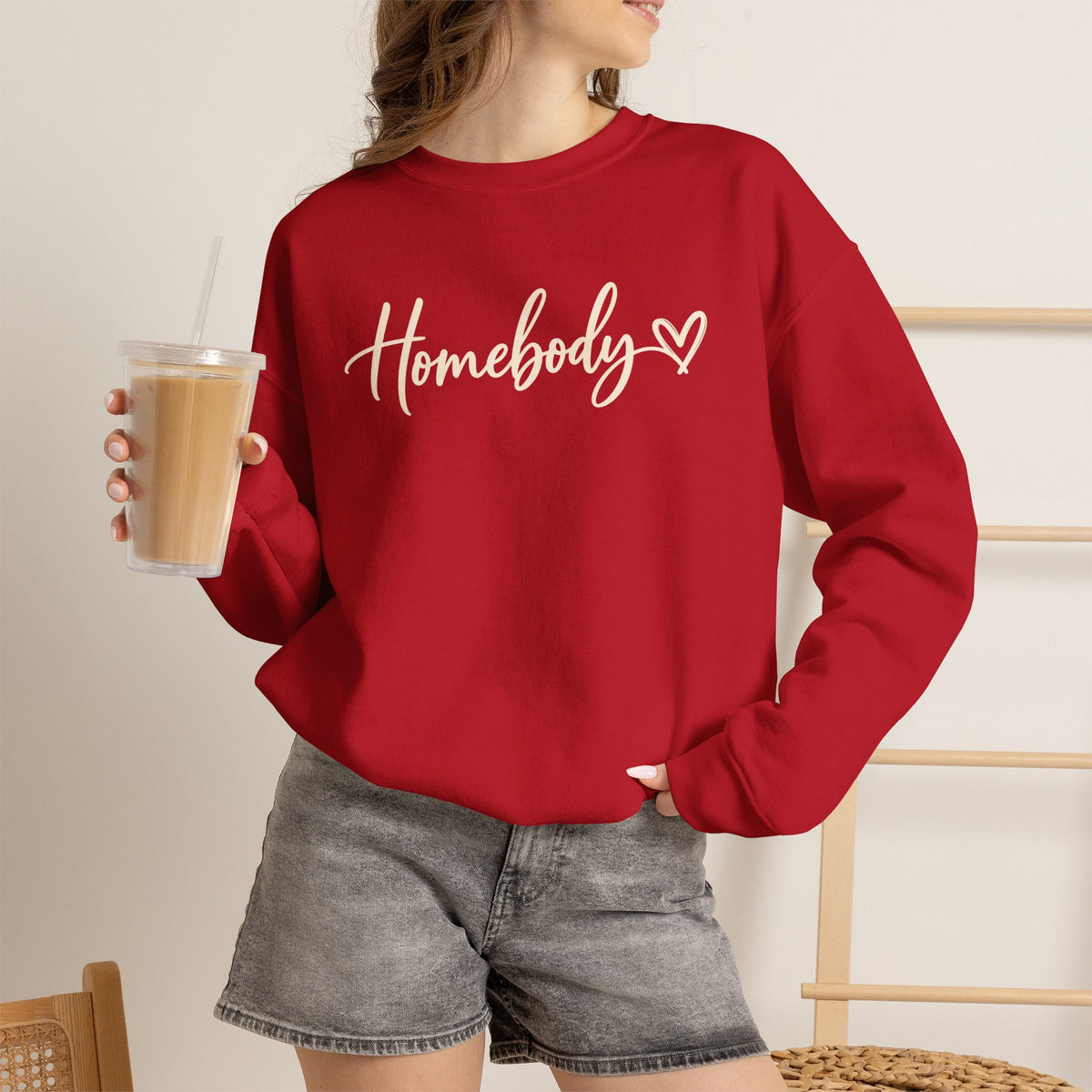 Homebody Crewneck Sweatshirt Cozy Homebody Pullover with Heart