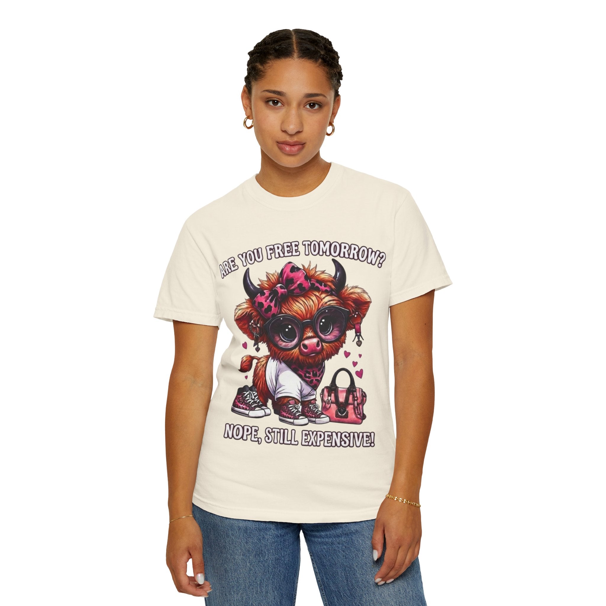 Graphic T-Shirt Are You Free Tomorrow Nope Still Expensive Cute Cow Illustration