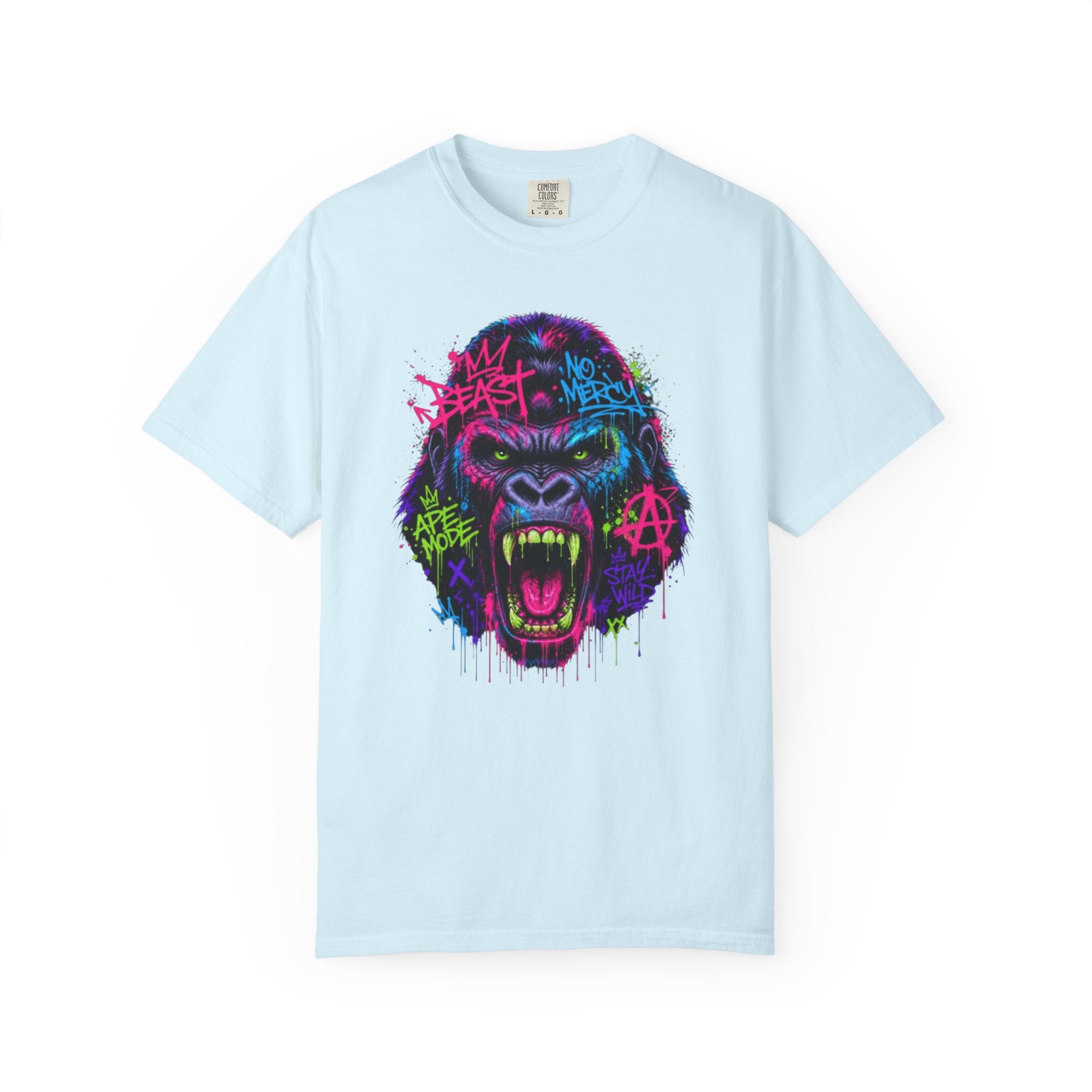 Gorilla Graffiti T Shirt Neon Street Art Ape Design
