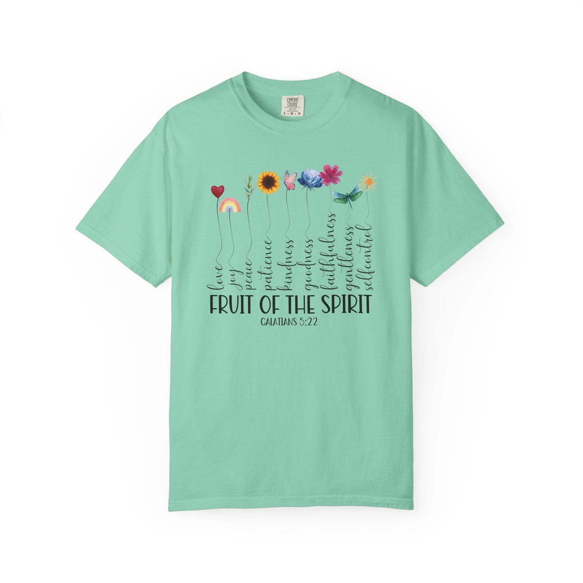 Fruit of the Spirit Floral Tee shirt | Galatians 5:22 Scripture Tee