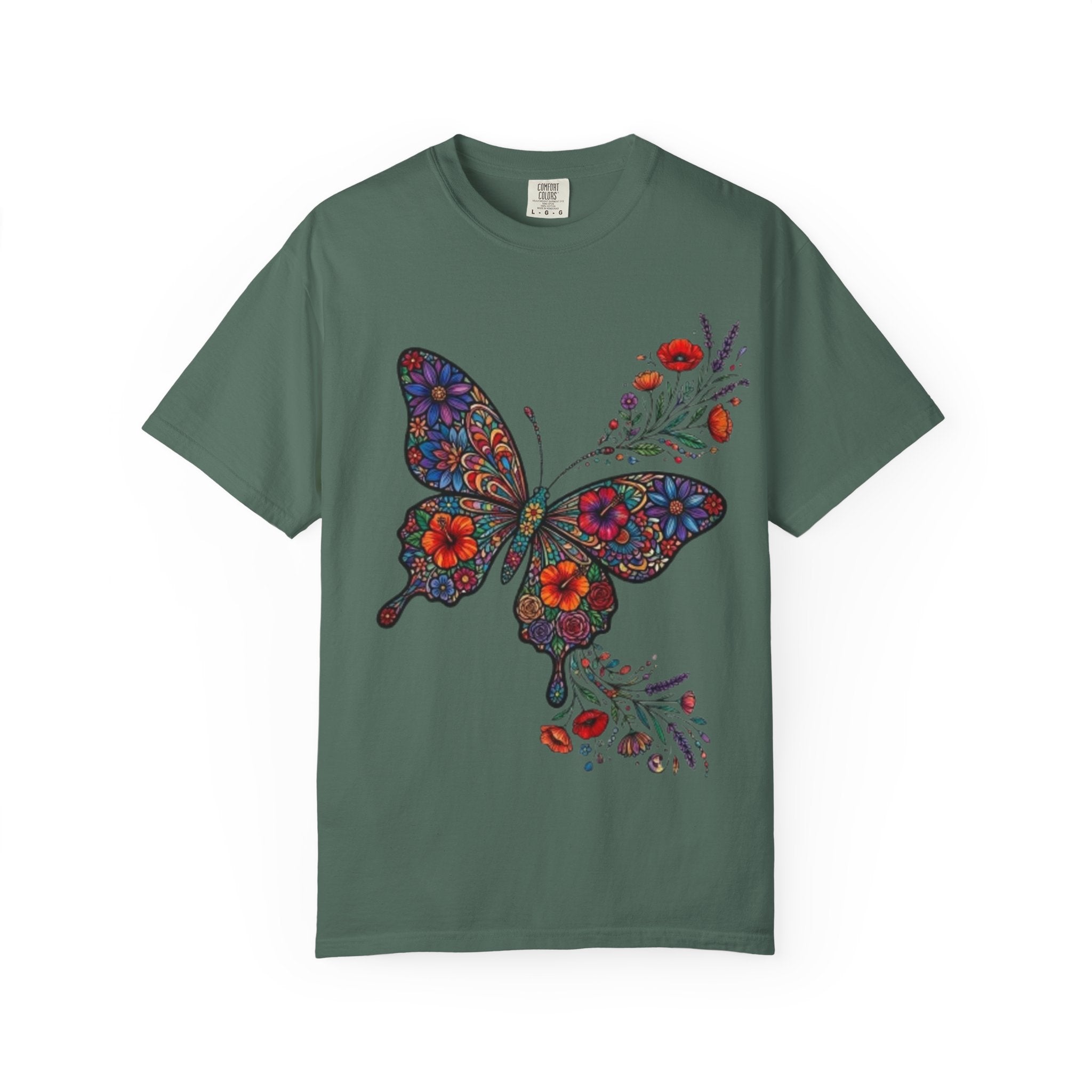 Floral Mosaic Butterfly T Shirt