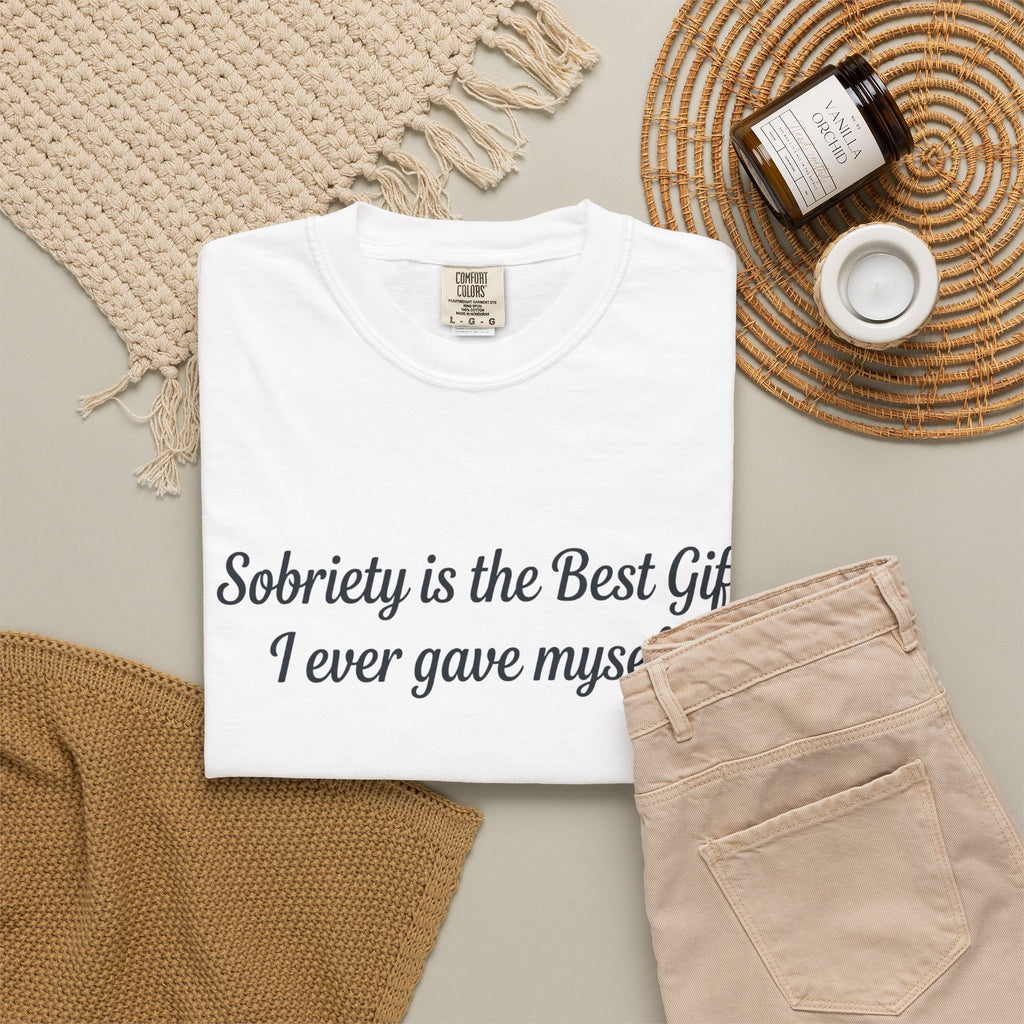 Sobriety Is the Best Gift Tee Inspirational Recovery T Shirt Personalize with how many months or years
