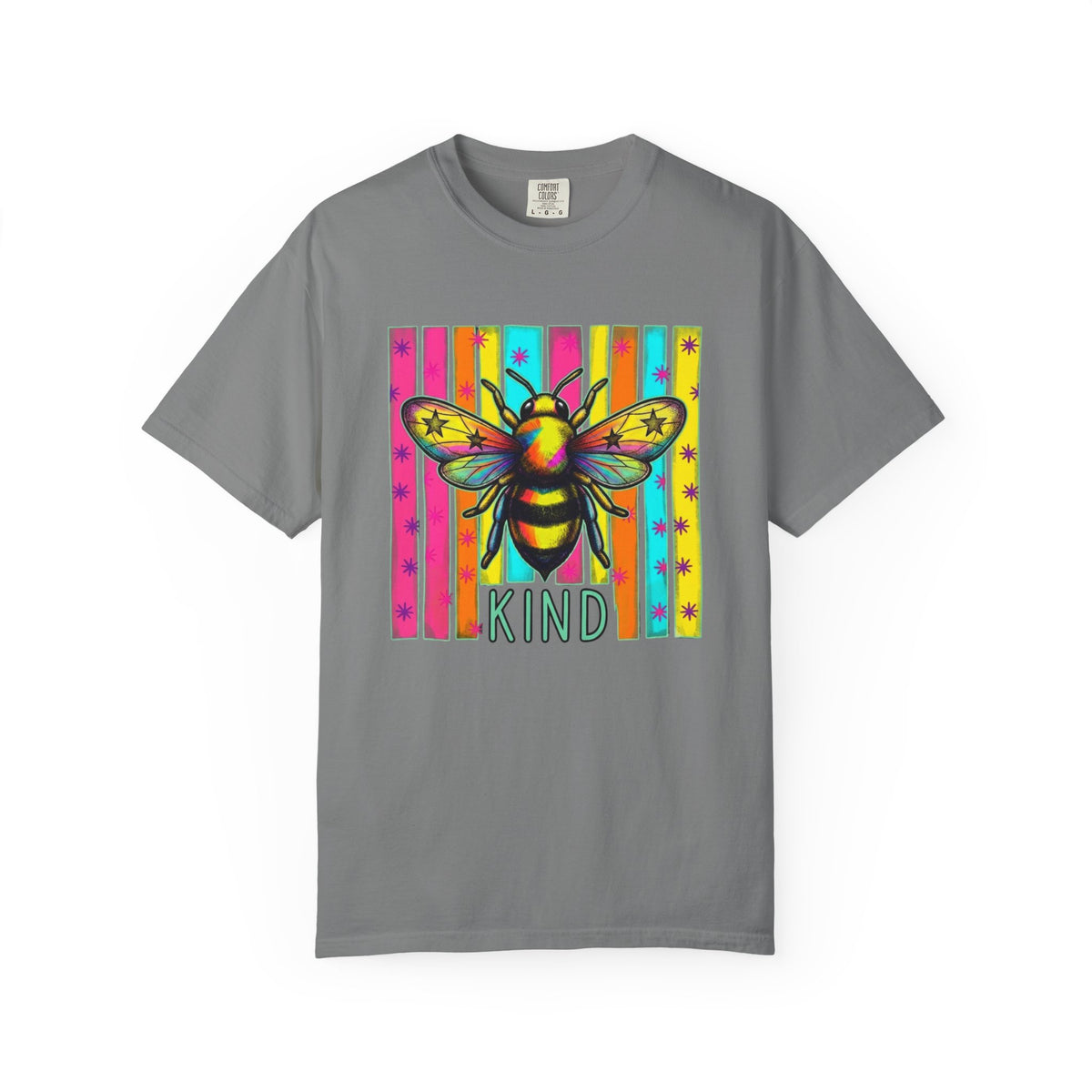 Bee Kind T Shirt Colorful Retro Striped Graphic Tee