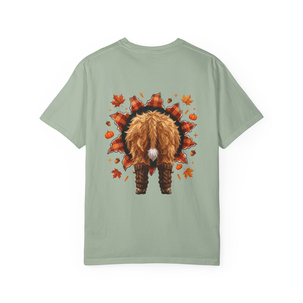 Highland Cow Autumn Tee Shirt Cute Fall Plaid Calf Design