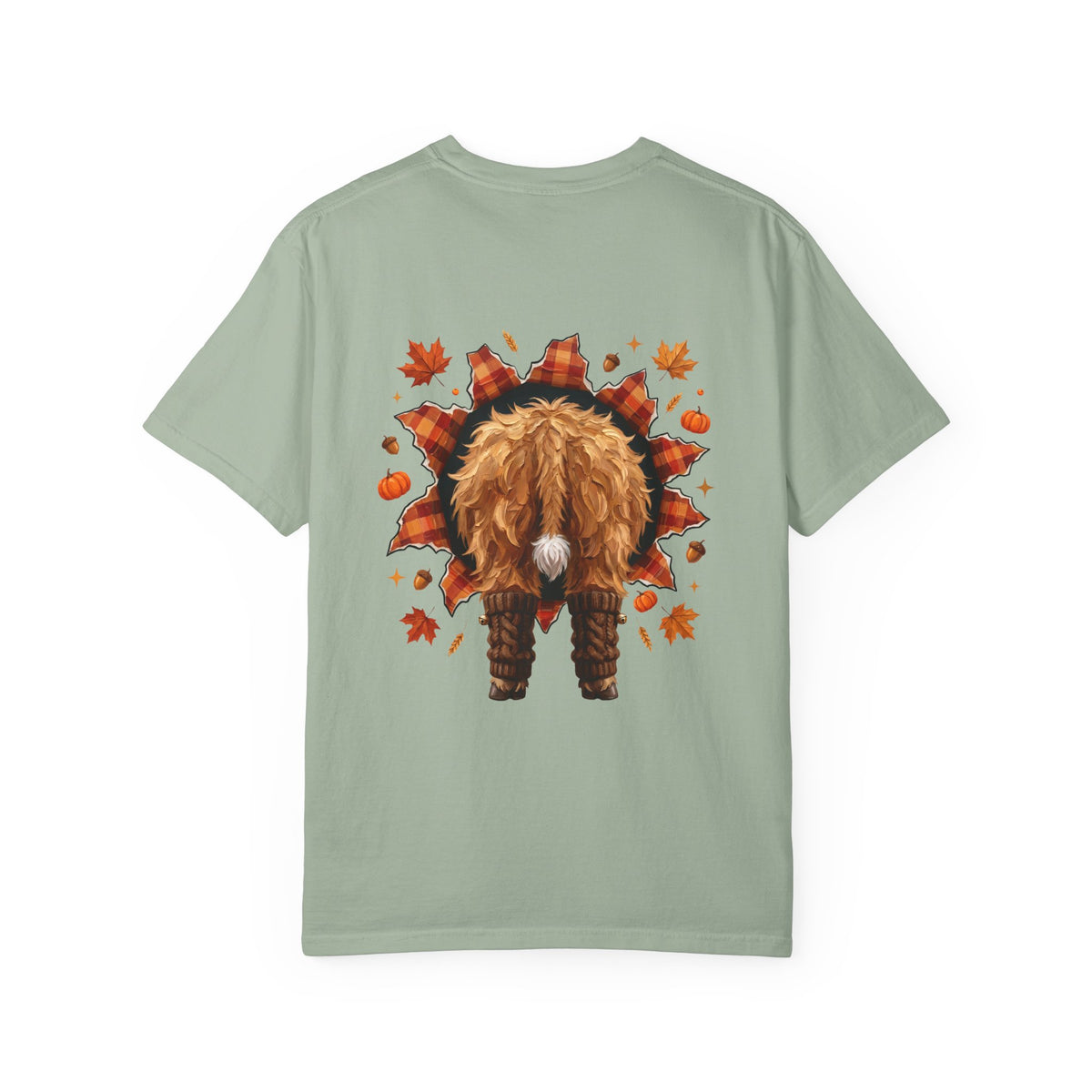 Highland Cow Autumn Tee Shirt Cute Fall Plaid Calf Design